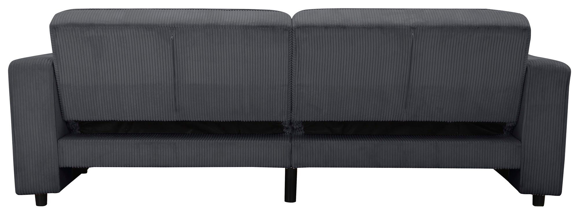 Dorel Home 3-Sitzer ALLIE Schlafsofa 225 cm, Bett-Funktion (108/190cm), trendiger Cord o. pflegeleichter Velours – Bild 5 von 5