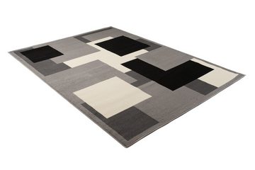 Designteppich Modern Teppich Kurzflor Wohnzimmerteppich Robust und pflegeleicht GRAU, Mazovia, 80 x 150 cm, Fußbodenheizung, Allergiker geeignet, Farbecht, Pflegeleicht, Geometrisch