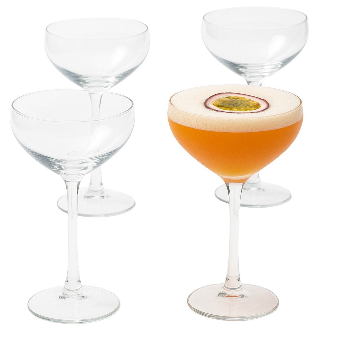 Alpina Cocktailglas alpina Cocktailgläser-Set 4-teilig 24cl, Glas
