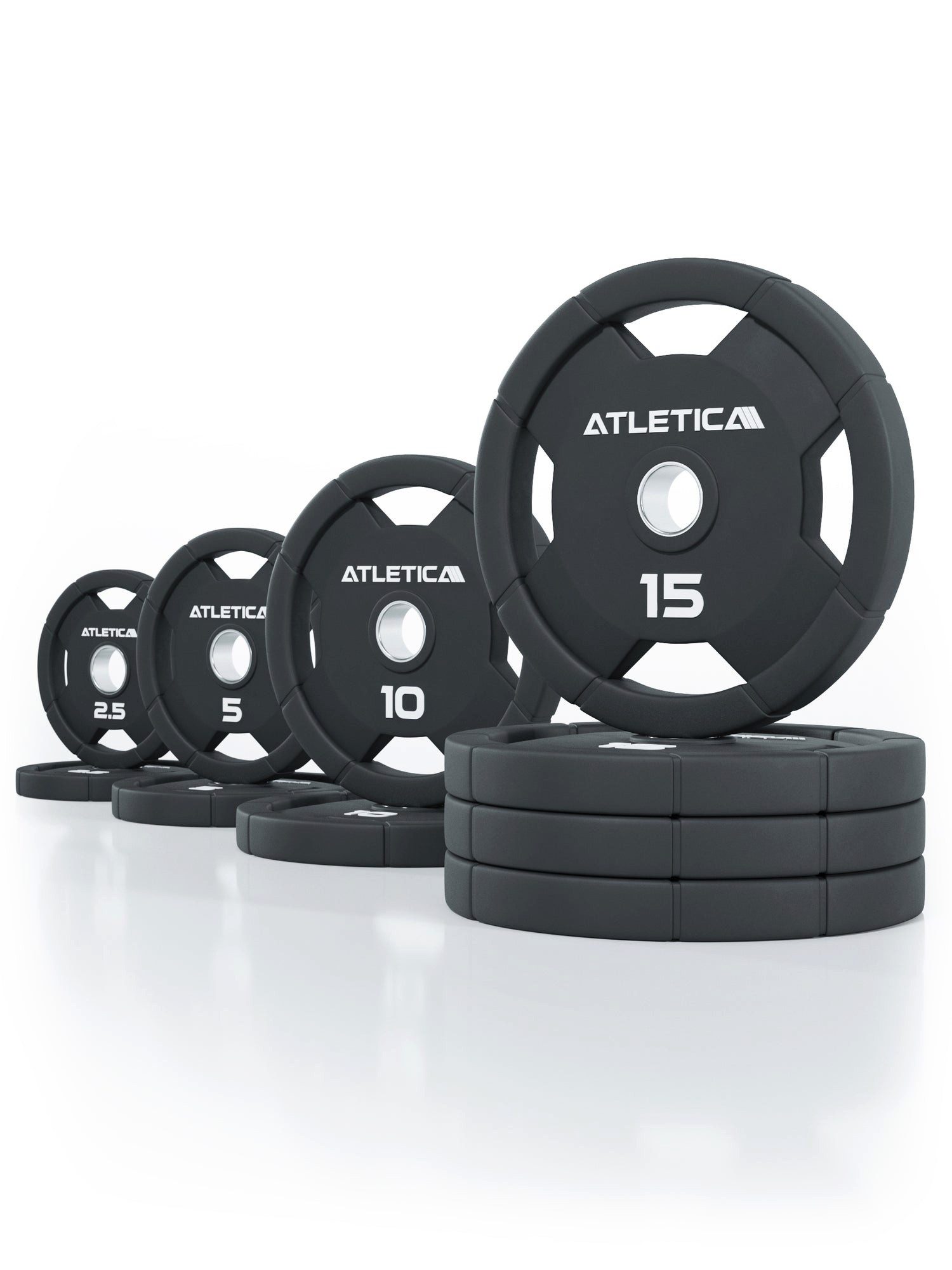 Hantelscheiben 4H Rubber Plates, 95kg Set, Gummierte Hantelscheiben