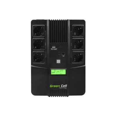 Green Cell USV-Anlage UPS/USV AiO 600VA 360W Unterbrechungsfreie Stromversorgung, mit modifizierter Sinuswelle, LCD Display, typische Schaltzeit: 2-6 ms