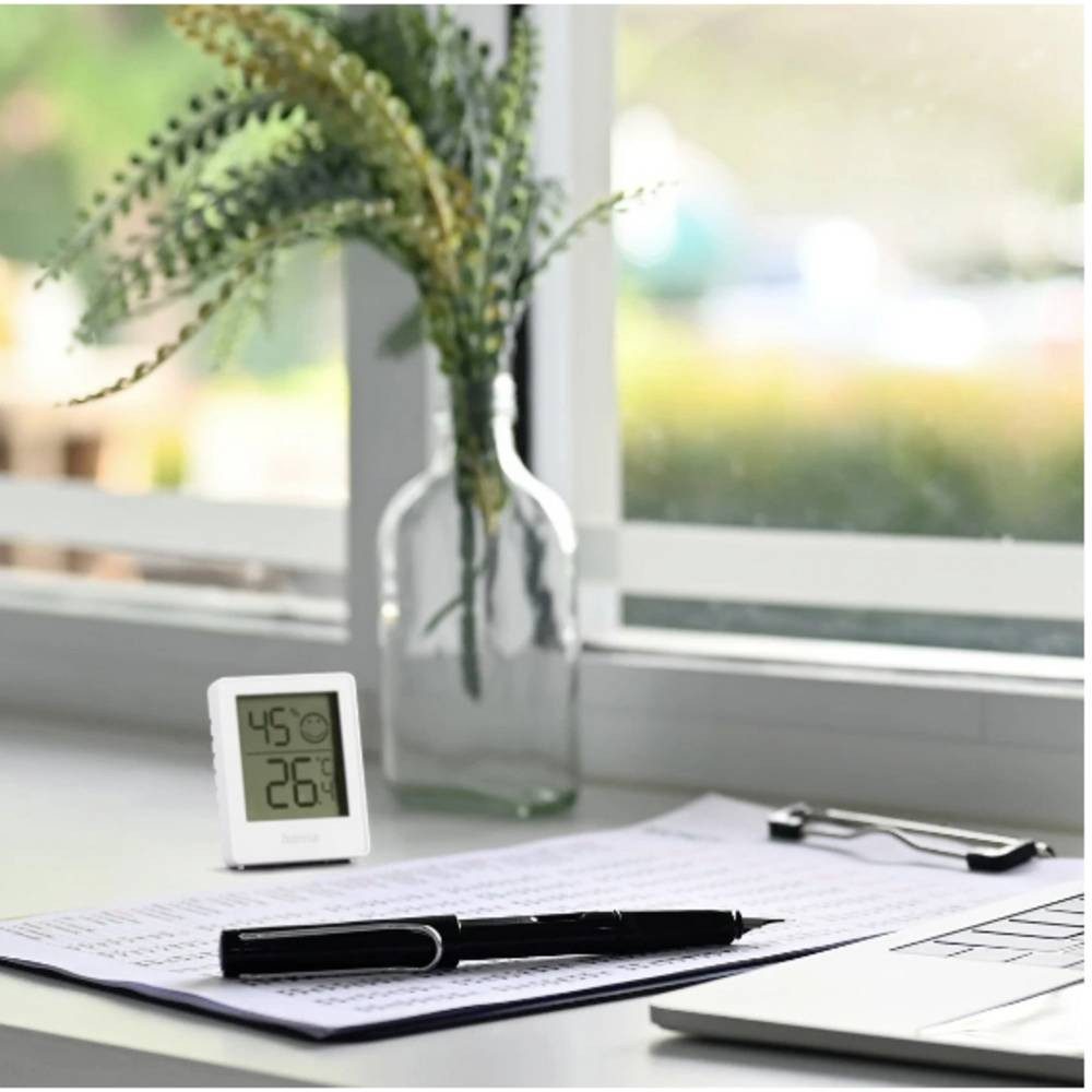 Hama Thermometer und Hygrometer Baros, digital, für innen, 2-er Set, Weiß Wetterstation