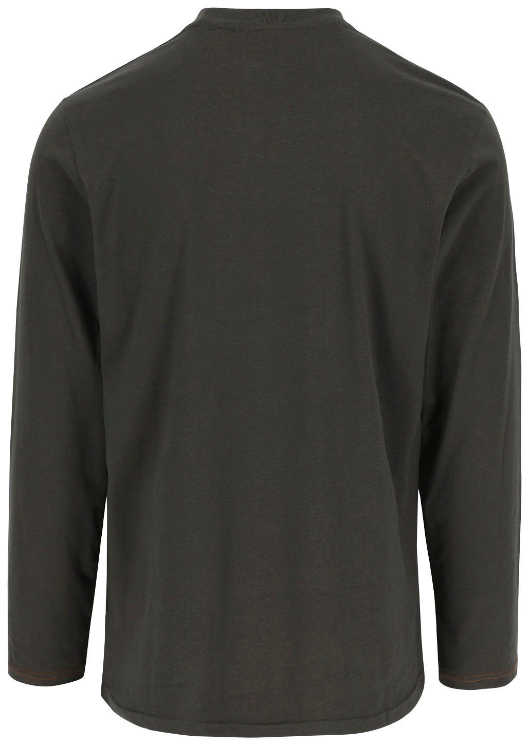 Herock Langarmshirt Noet t-shirt langärmlig vorgeschrumpfte angenehmes Baumwolle, 100 Tragegefühl, grau % Basic
