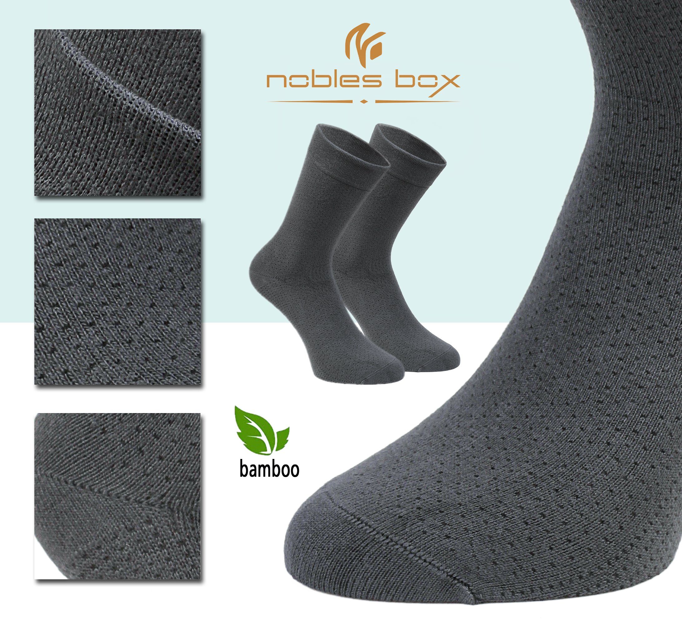 NoblesBox Socken Damen Bambussocken Asorti (Box, 4-Paar) Herrensocken und Arbeitssocken