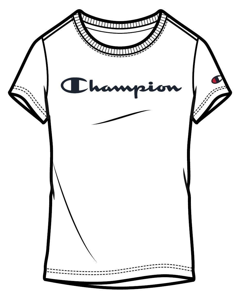 Champion T-Shirt (Baumwolle) Classic Big Logo Schriftzug weiss Mädchen
