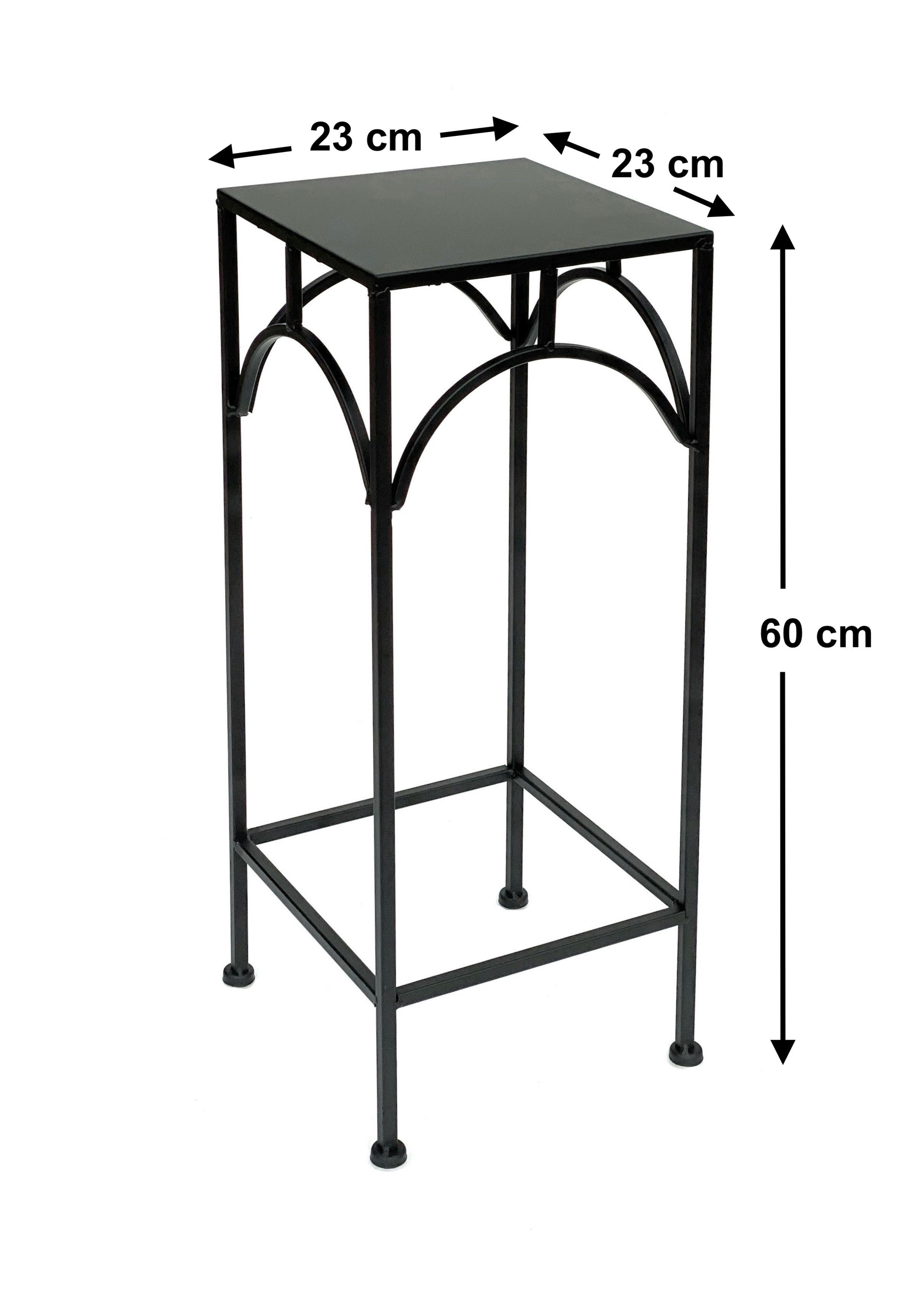 DanDiBo Blumenhocker Blumensäule M Modern cm 60 96132 Beistelltisch Metall Pflanzenhocker Schwarz Eckig Pflanzenständer Blumenständer