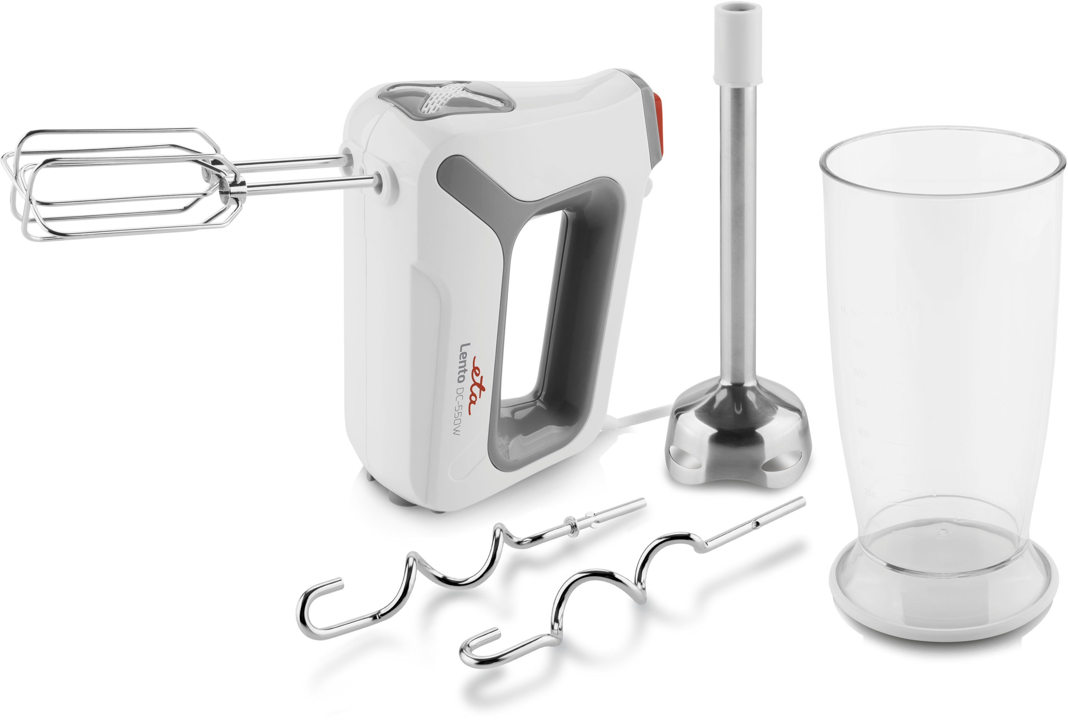 eta Handmixer LENTO Set ETA105190000, 550 W, DC Motor, 4 Geschwindigkeiten, leiser Betrieb, praktisches Zubehör