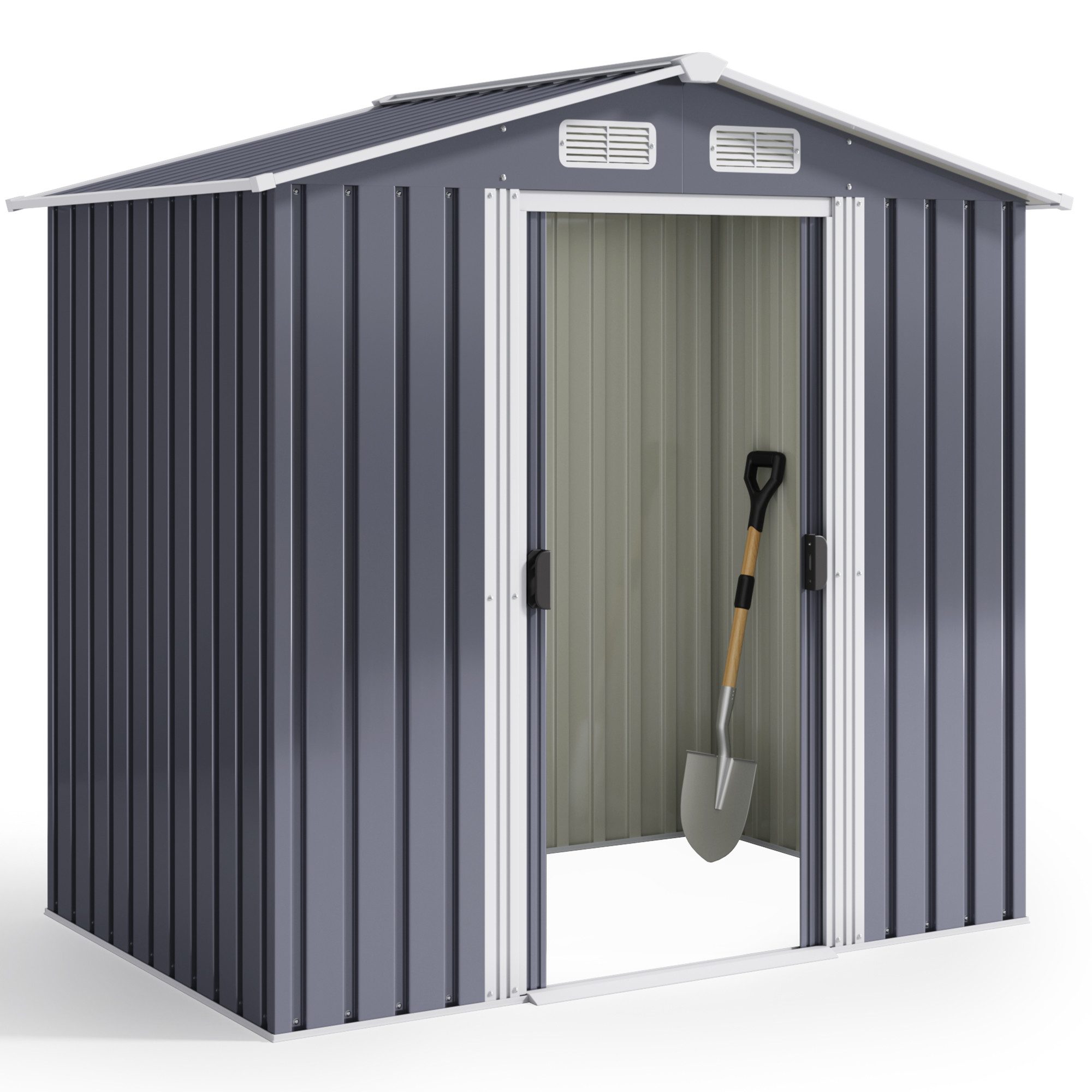 Bealife Gartenhaus Robuster Metall-Gartengeräteschuppen 196*131*187 CM günstig online kaufen