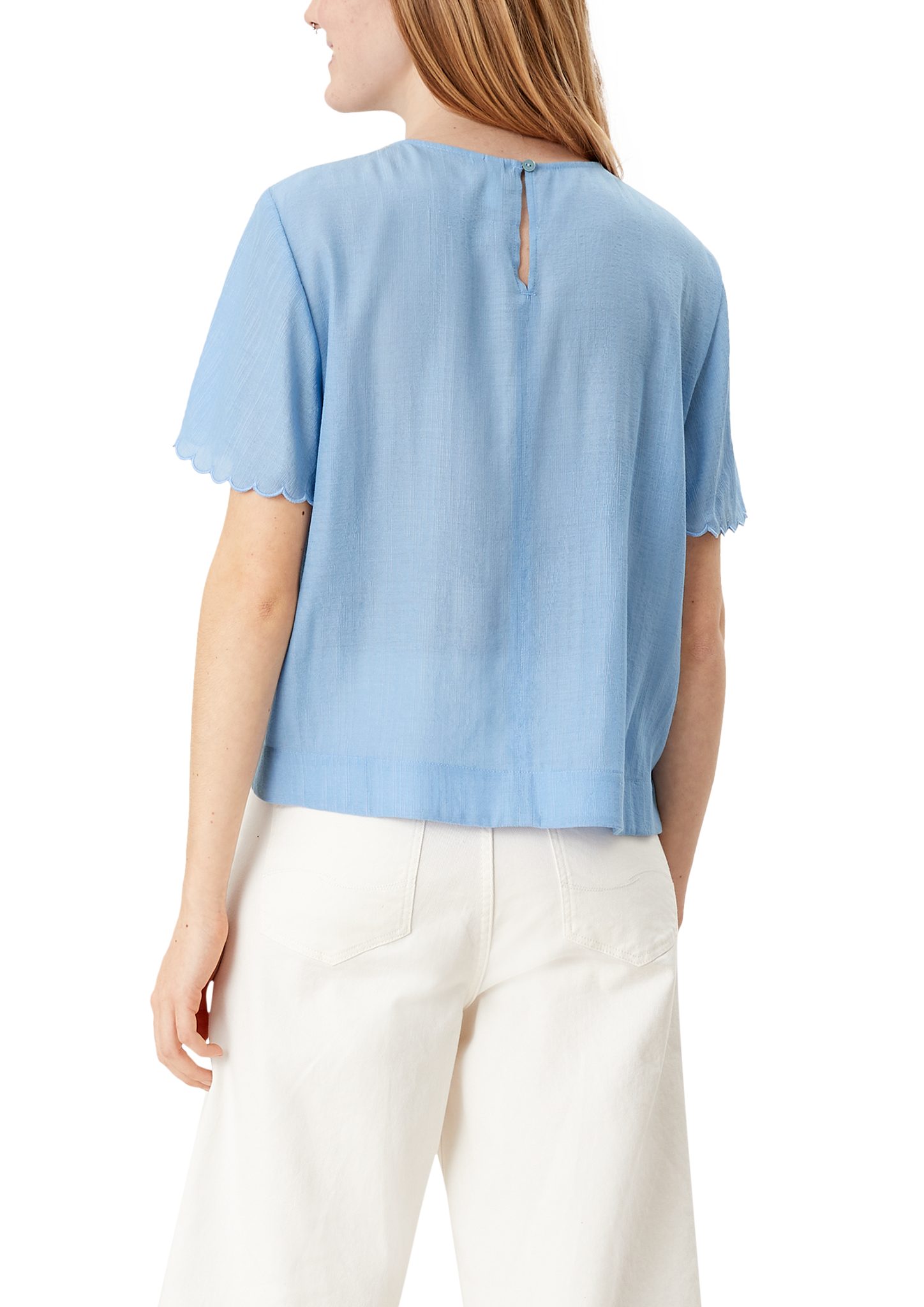 light Kurzarmbluse Blusenshirt QS Viskosemix aus blue