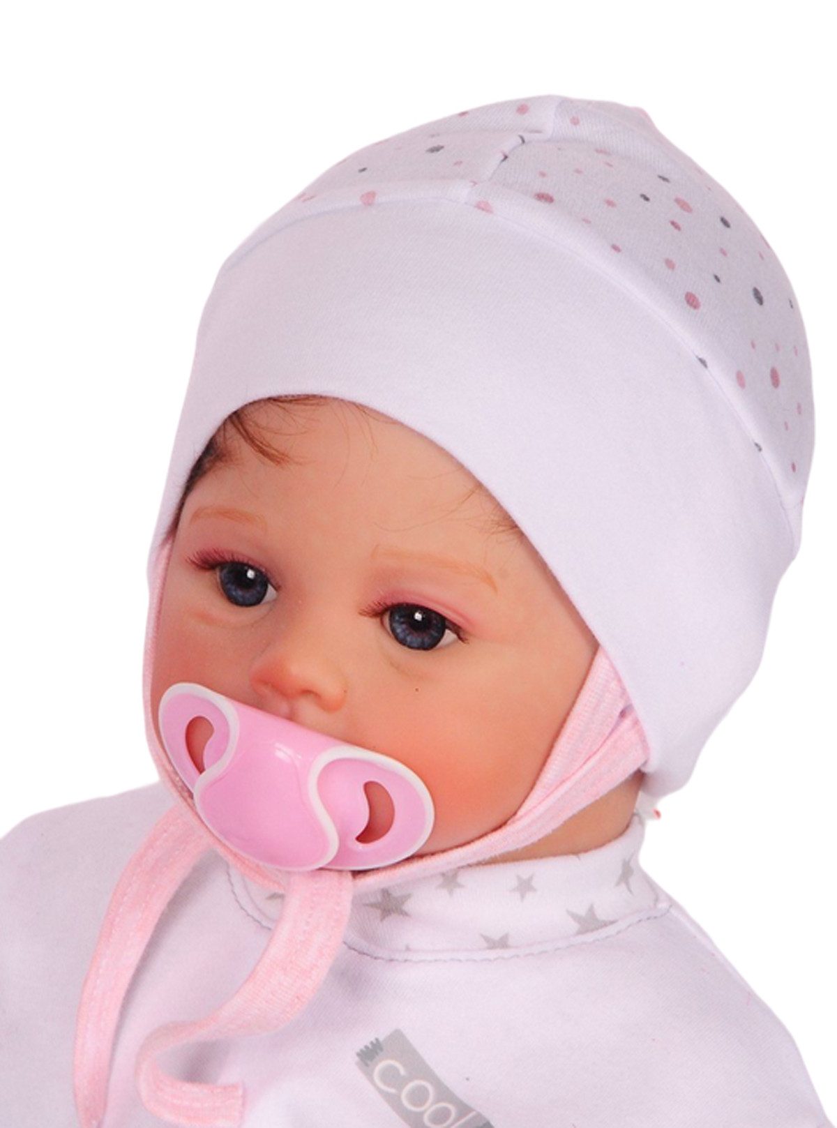 Erstlingsmütze Mütze für Neugeborene Babymütze Baby Haube gepunktet