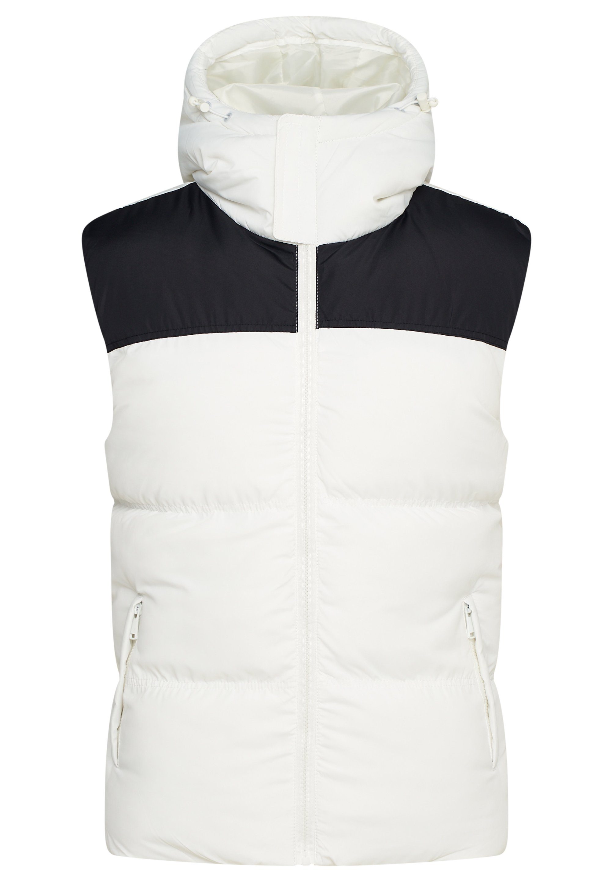 SOULSTAR Steppweste S2MOLDE Winterjacke Bodywarmer Panel-Weiß mit Kapuze warmer