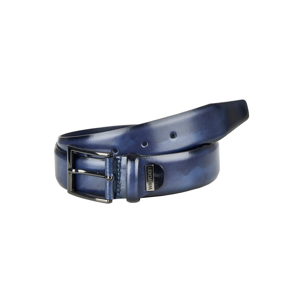 Wilvorst Ledergürtel Wilvorst GÜRTEL Herren Anzug-Gürtel Glattleder Mitternachtsblau