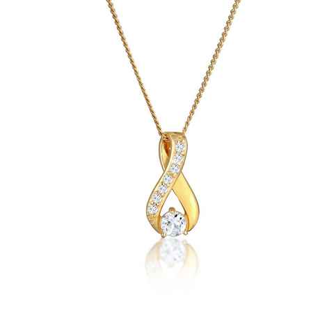 Elli Premium Collierkettchen Infinity Symbol Topas 585 Gelbgold