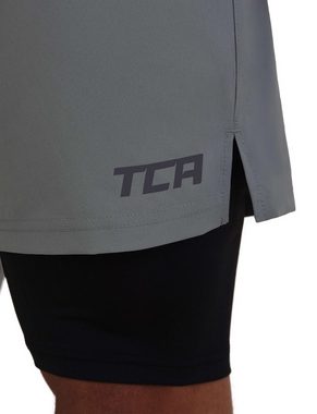TCA Trainingsshorts TCA Herren 2-in-1 Laufhose mit Kompressionshose - Grau, S (1-tlg)