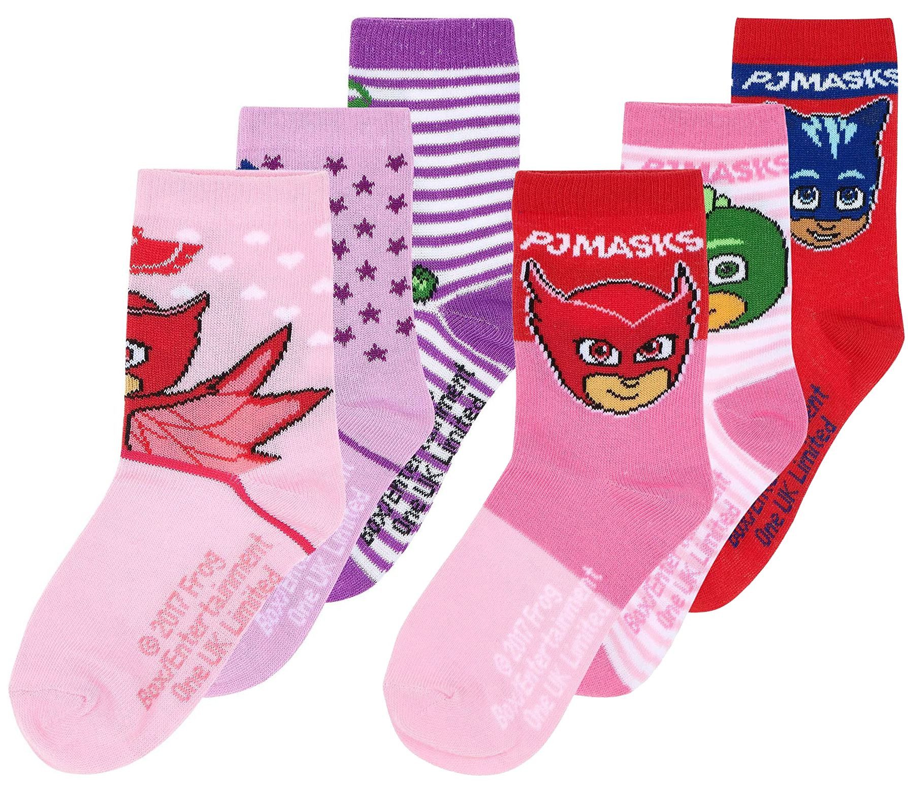 PJ Masks Freizeitsocken 6x PJ MASK Helden im Schlafanzug Mädchen Socken 6 Paar 23/26 PJMASK Mädchenstrümpfe