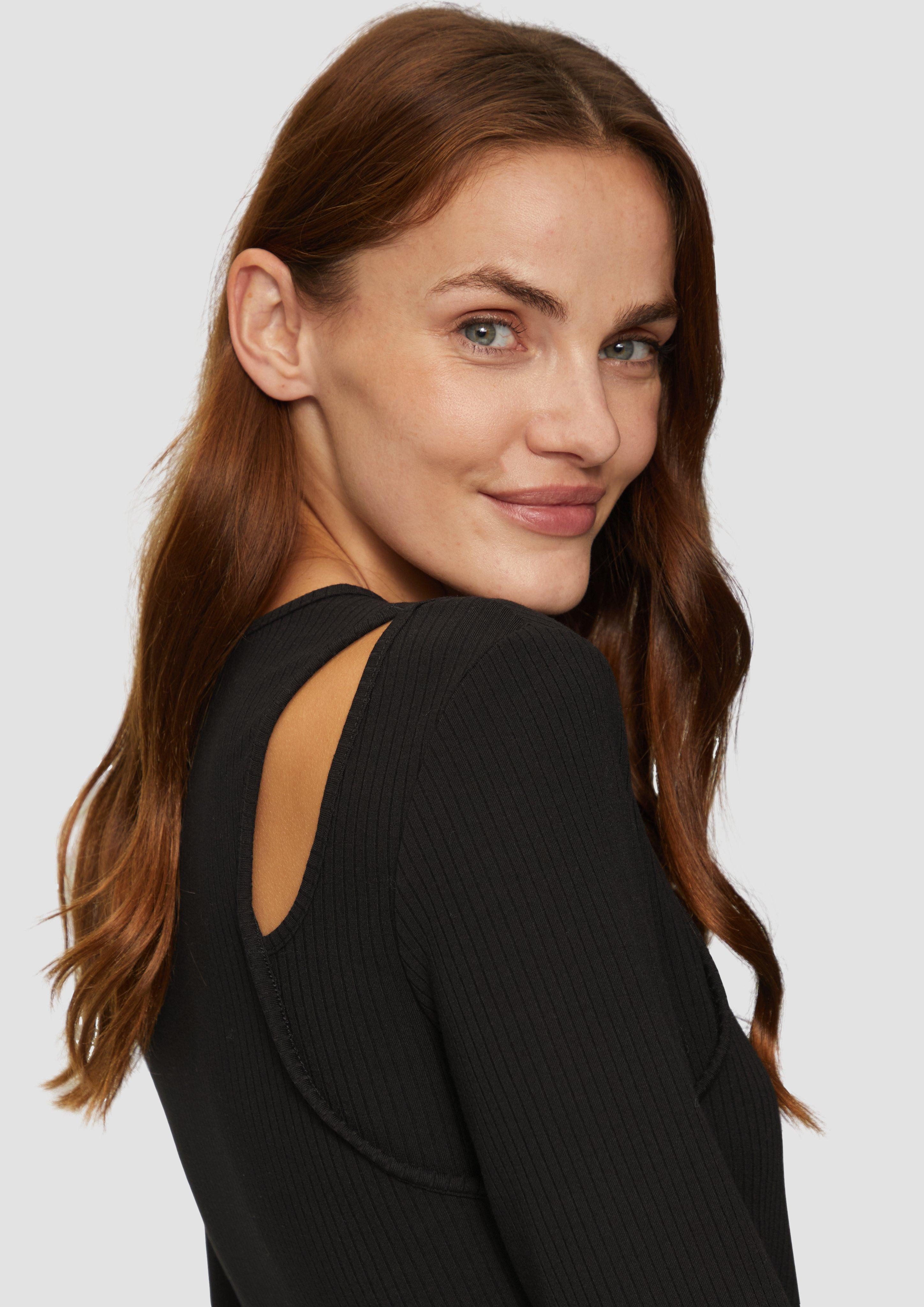 s.Oliver Langarmshirt Geripptes Longsleeve mit Cut-Out günstig online kaufen