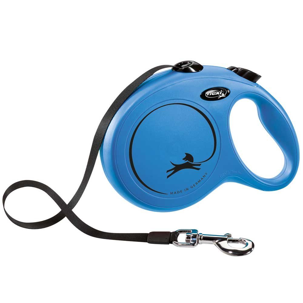 flexi Flexileine FLEXI Rollleine New CLASSIC Gurt - 8m, bis 50kg Farbe: Blau