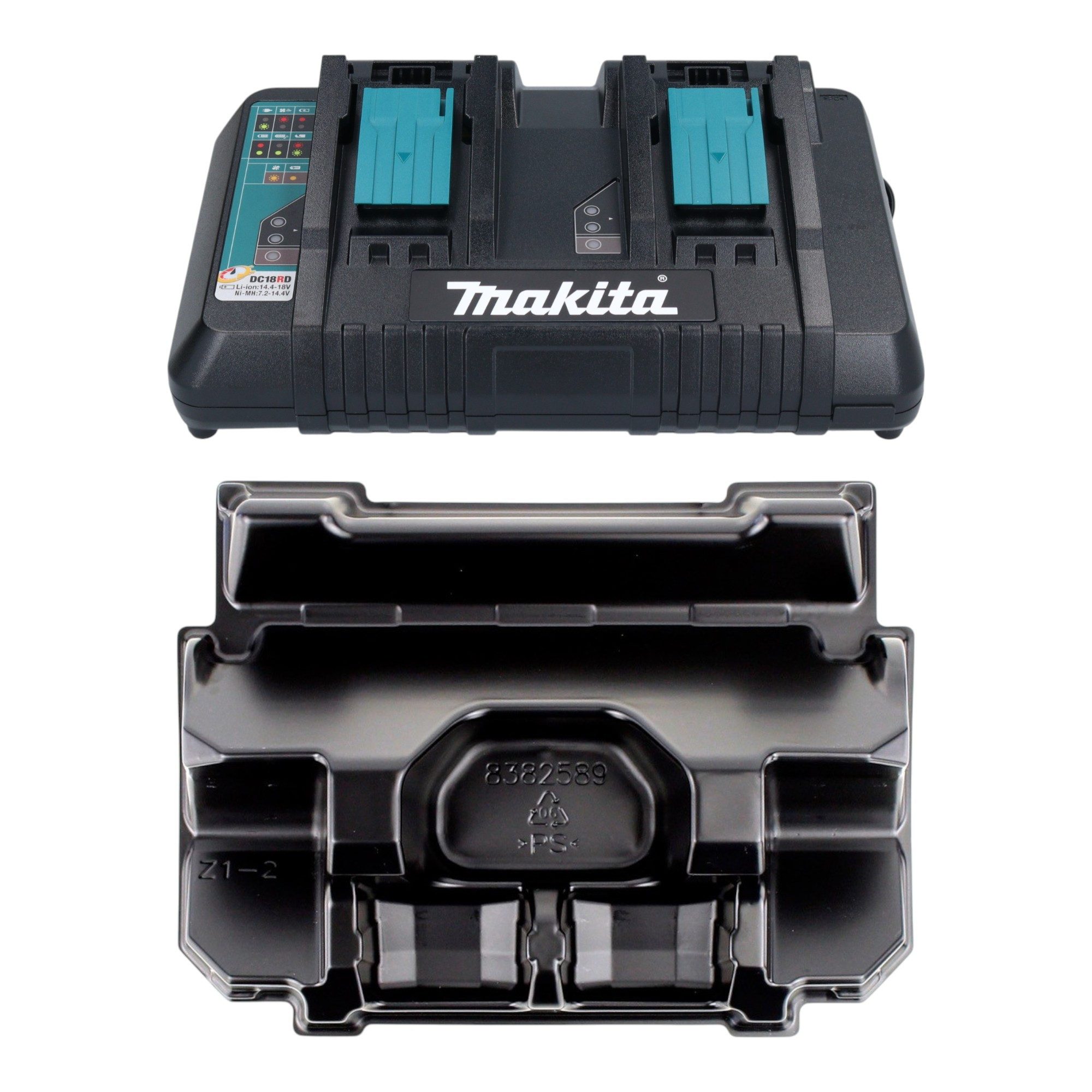 DC 18 RD ZE Ladegerät 7.2V - 18V für 2 Li-Ion Akkus - 2-fach Ladegerä Schnelllade-Gerät