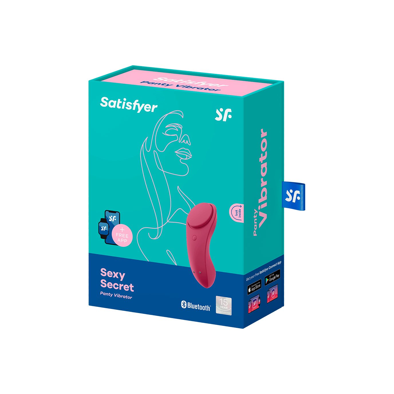 Slipvibrator App, Satisfyer Connect Auflege-Vibrator mit Secret 8,5cm "Sexy App", Satisfyer