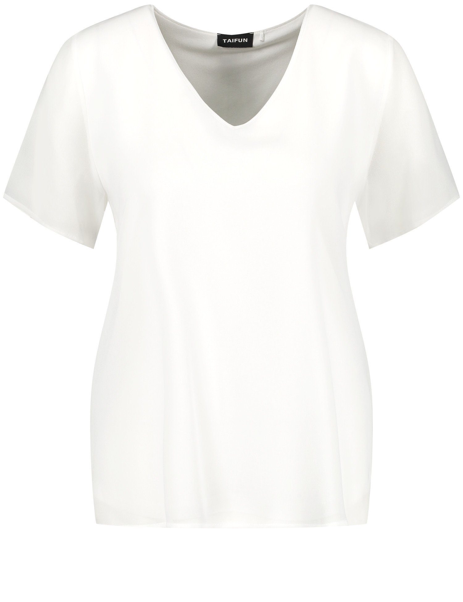 Offwhite Shirt mit Kurzarmshirt Chiffon-Layer Taifun