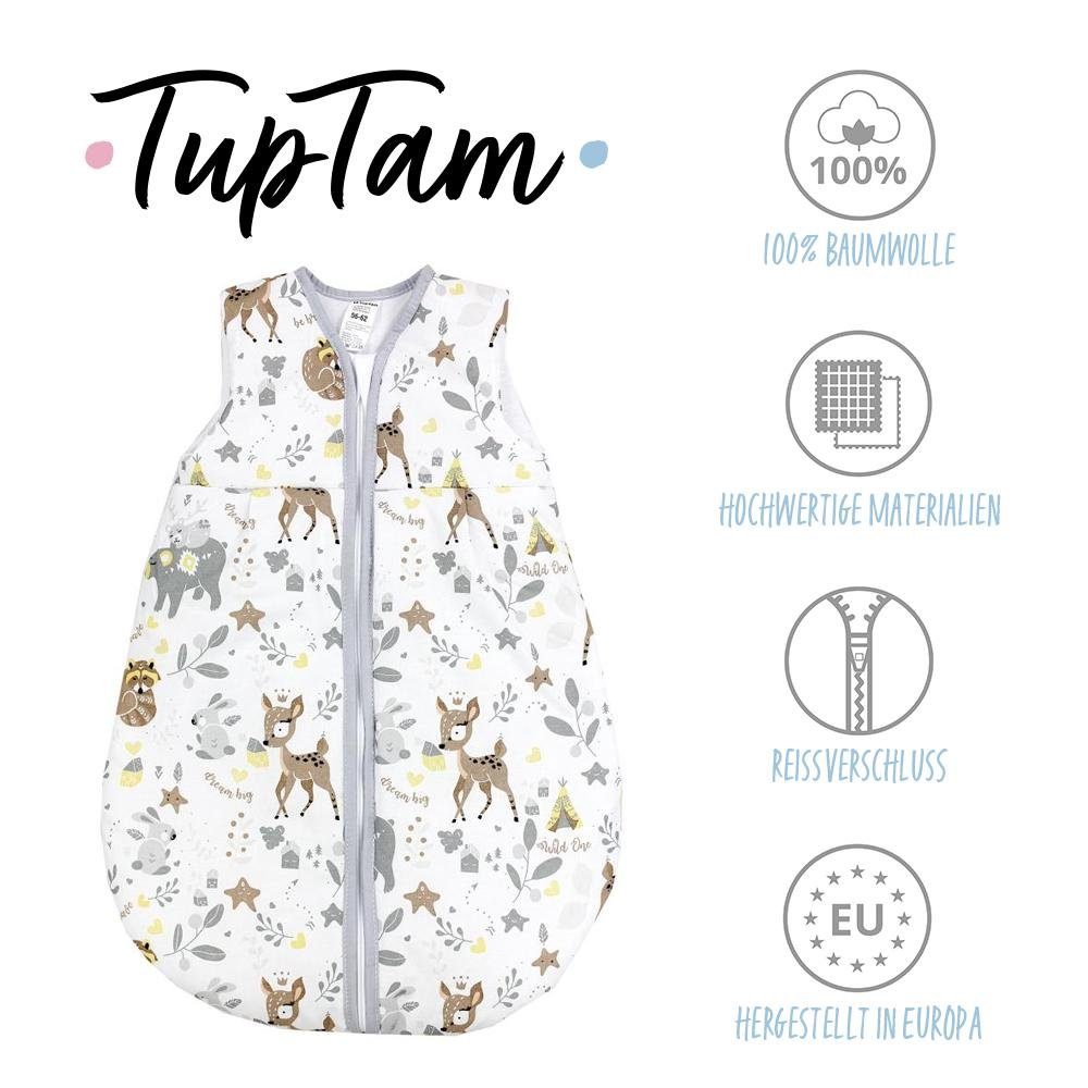 TupTam Babyschlafsack OEKO- Wilde 2.5 TOG Tiere wattiert ärmellos zertifiziert unisex TEX