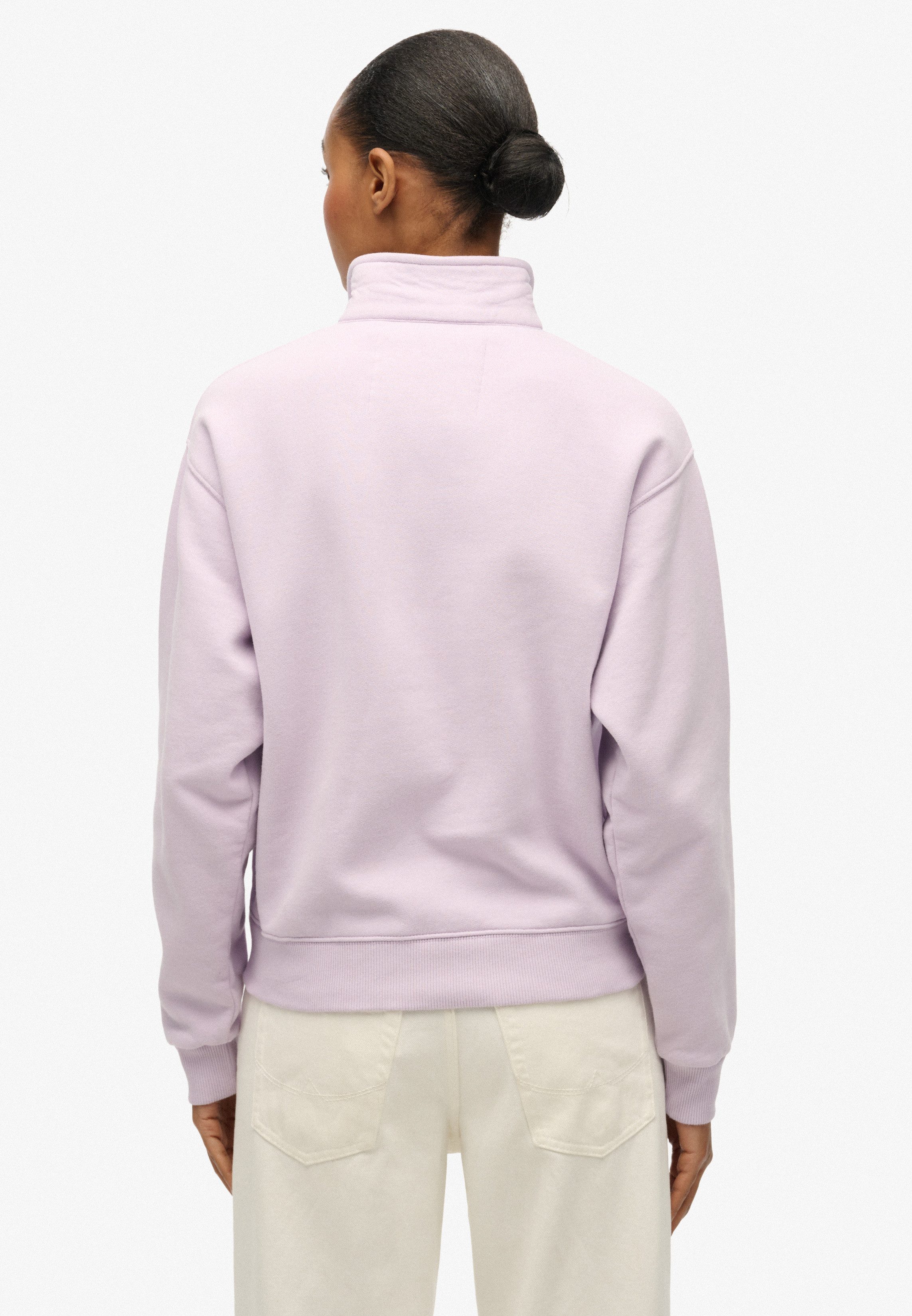 Superdry Sweatshirt SD&CO NEON COLLARED HALF ZIP mit Reißverschluss, aus Baumwolle und Polyester, Loose Fit
