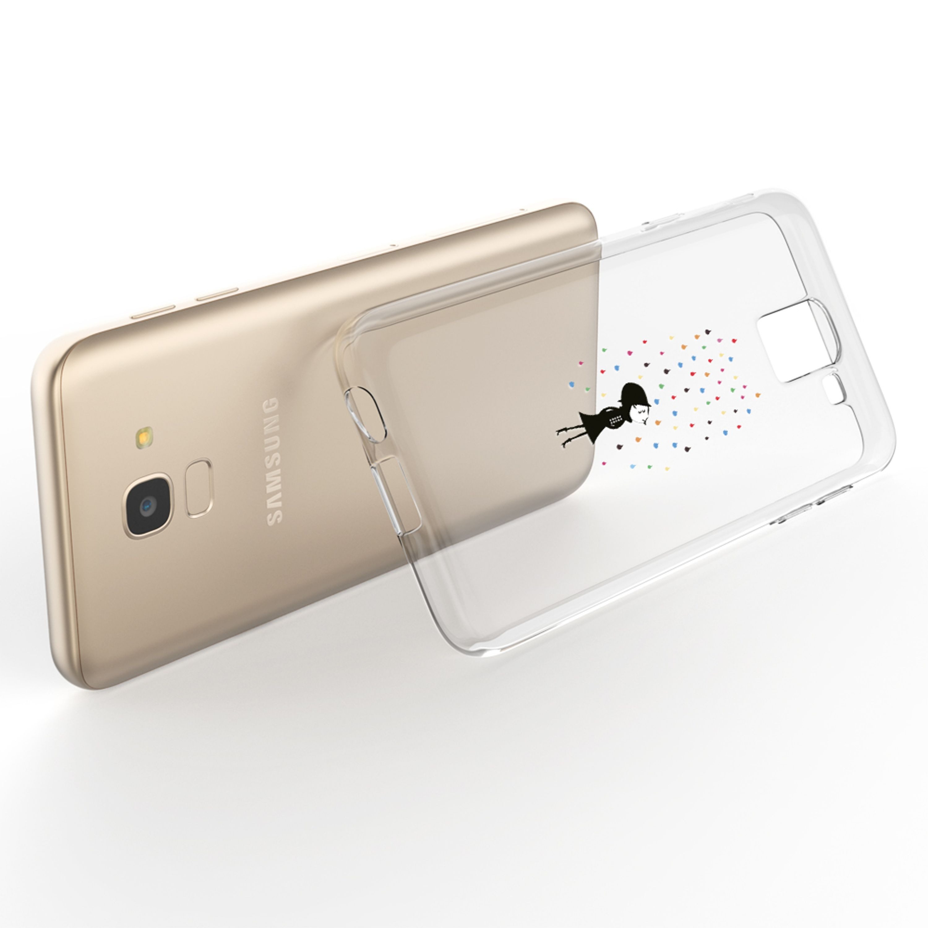 Nalia Smartphone-Hülle Samsung Galaxy J6 14,2 cm (5,6 Zoll), Motiv Silikon Hülle / Print Cover / Muster Schutzhülle / Design Case
