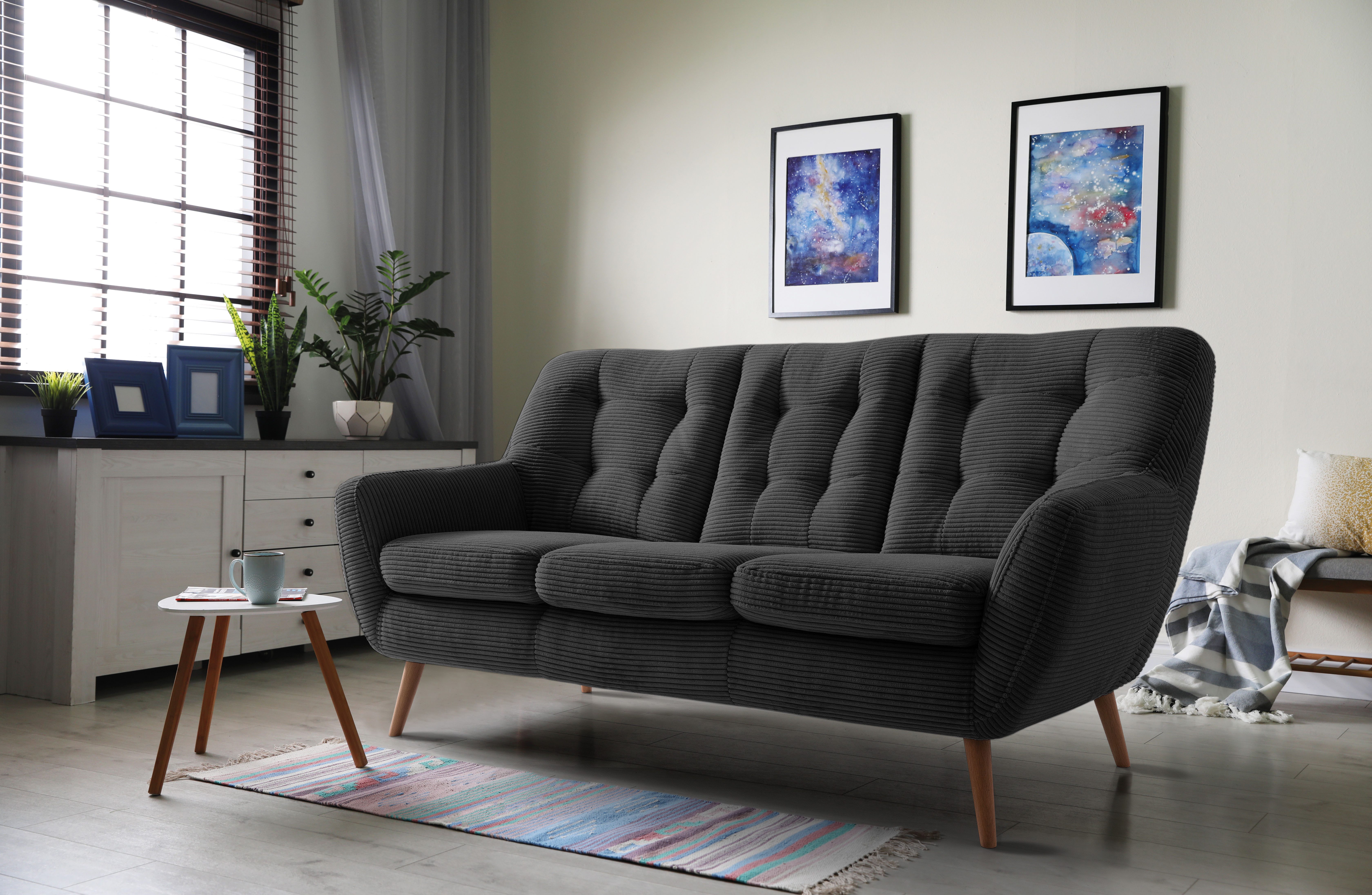 exxpo - sofa fashion 3-Sitzer Scandi, bequem, aufwendige Rückenpolsterung f günstig online kaufen