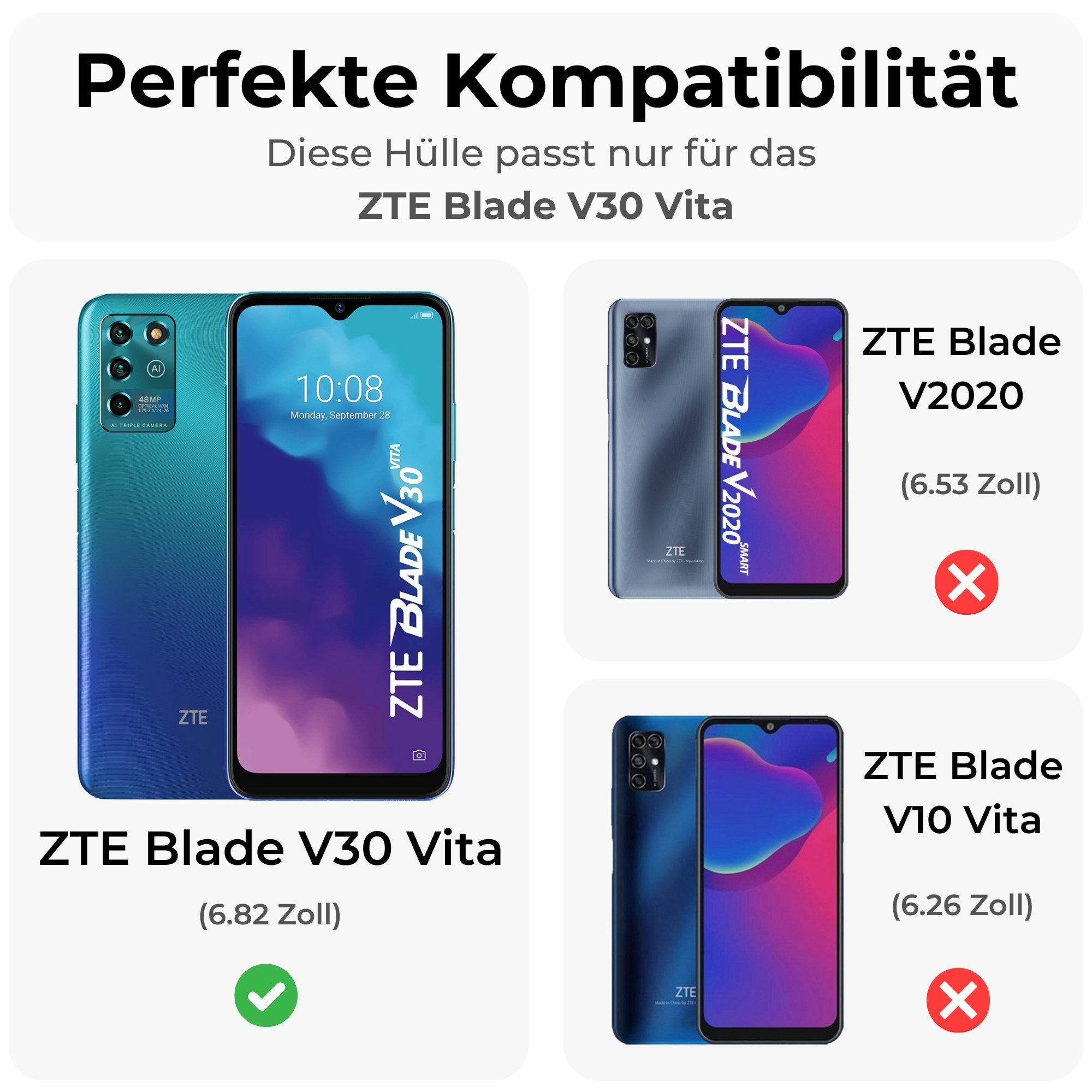 betterfon Handyhülle für ZTE Blade Hülle mit Slide Kameraschutz Ringhalter, Outdoorhülle mit Smartstand und Silikonkern