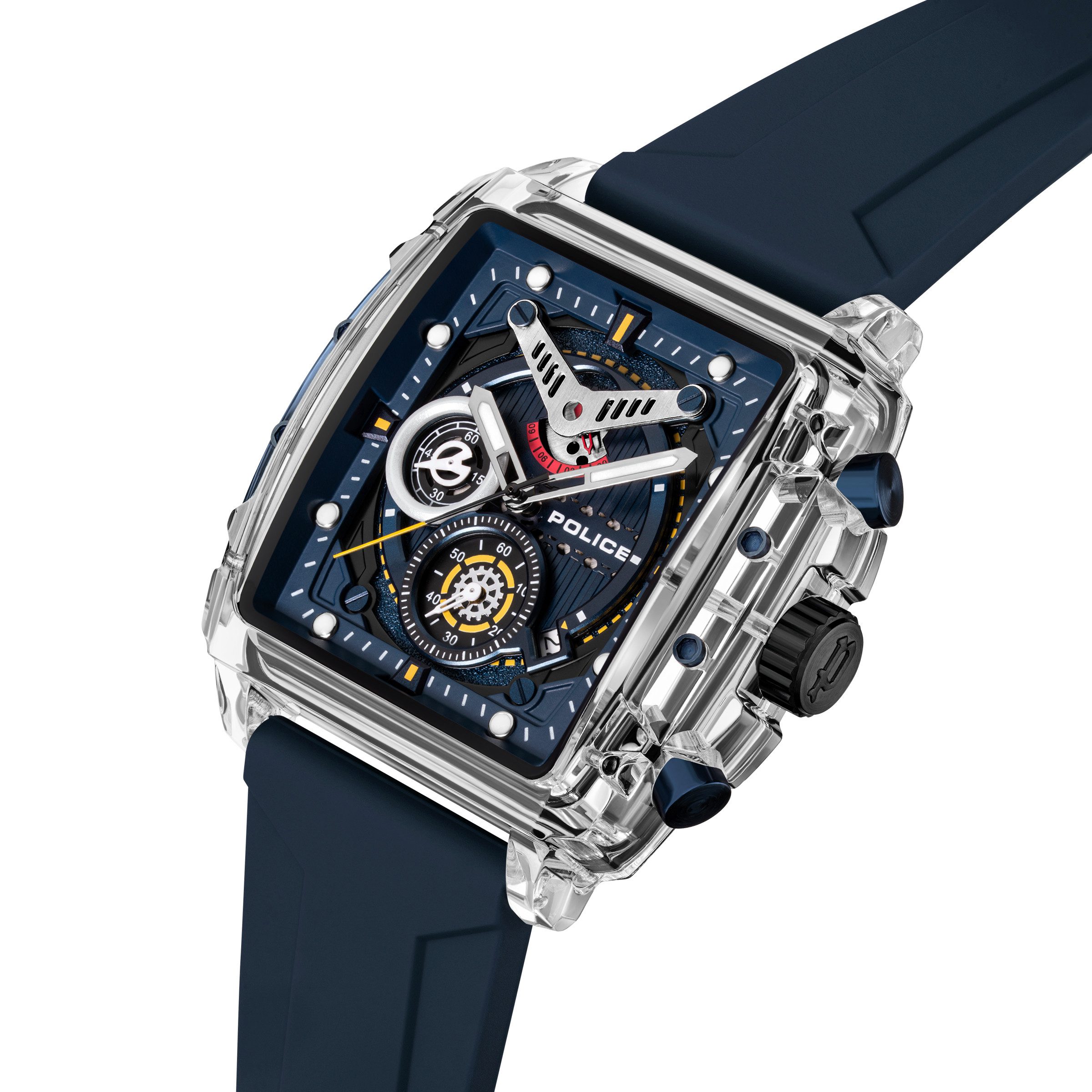 Police Chronograph Clout PEWGO0052403, Quarzuhr, Armbanduhr, Herrenuhr, Silikonarmband, analog, Tag