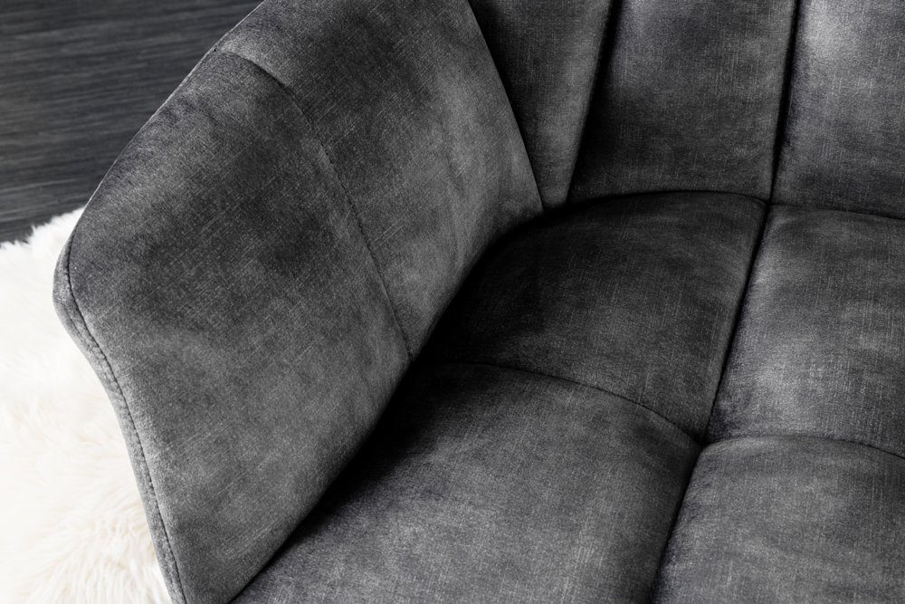 riess-ambiente Sitzbank PAPILLON 165cm grau/schwarz - Samt, Metall-Füße, mit Armlehne (Einzelartikel, 1-St), gepolsterte Bank mit Rückenlehne – ideal für Esstis – Bild 5 von 5
