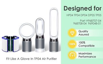 leben Staubsaugerdüsen-Set Geeignet für Dyson Luftreiniger-Filterelement, Aktivkohle-Netz, Zubehör für Passend für Dyson Luftreiniger HP04 TP04 DP04 DP05 TP05, (Dyson-Luftreiniger, 1-tlg., Geeignet für Dyson HP04 TP04 DP04 DP05 TP05), Pure Air Purifier-Lüfterfilter kompatibel, 360° H13 echter HEPA-Filter
