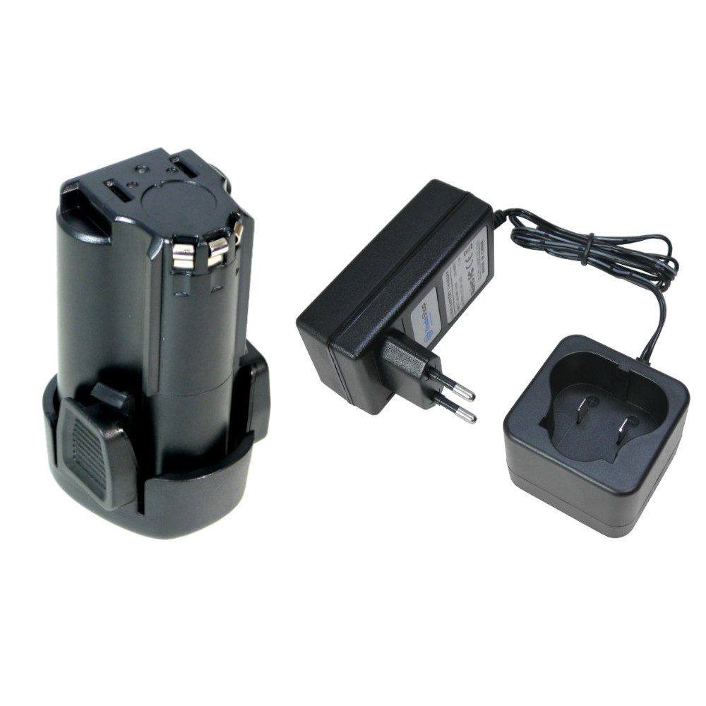 Trade-Shop Set passend für Black & Decker HPL10RS LDX112 LDX112C - Ladegerät + Akku Li-Ion 2000 mAh (10.8 V)