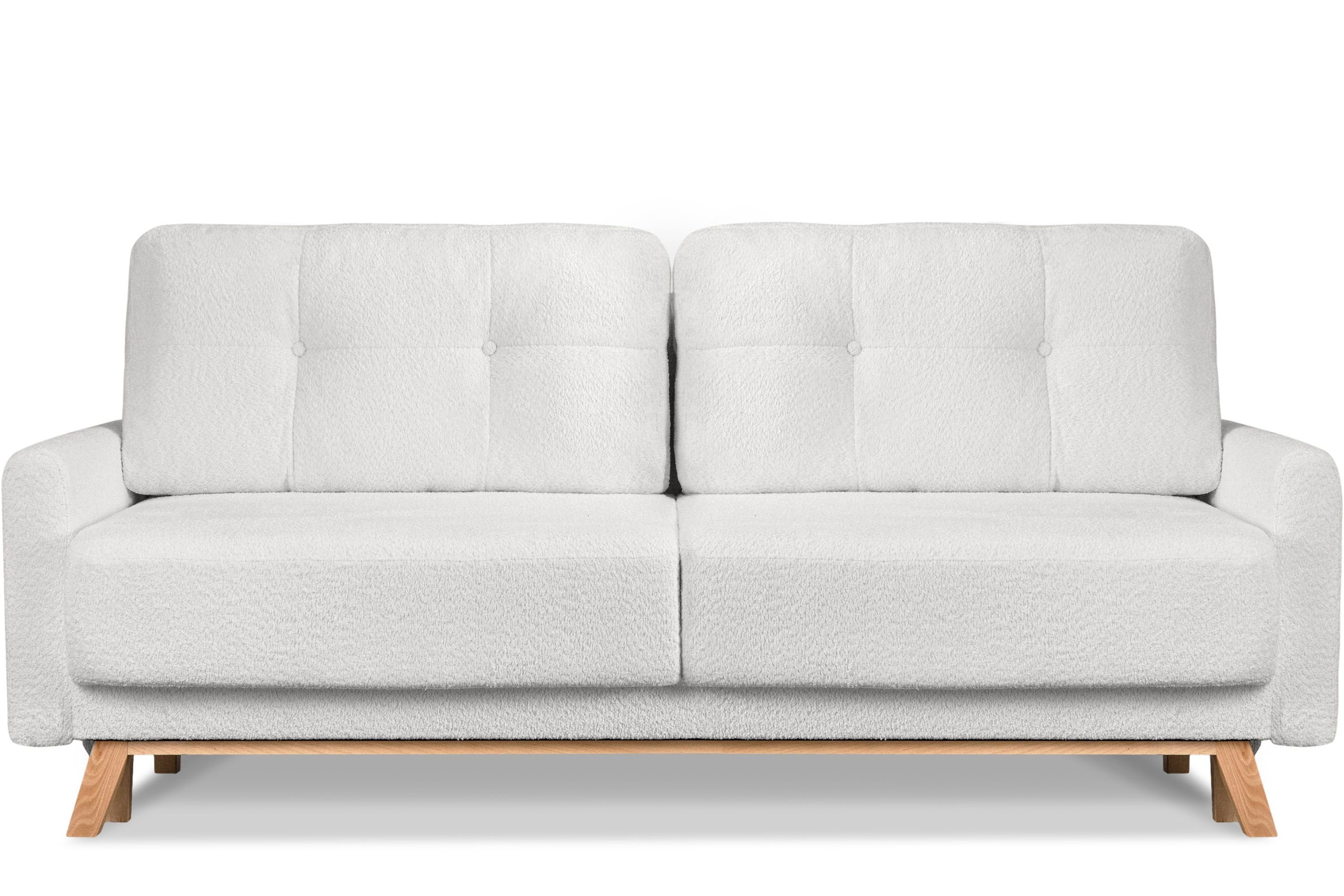 Konsimo Schlafsofa VISNA Sofa 3 Personen, ausziehbare Liegfläche 193×146 creme | creme | creme