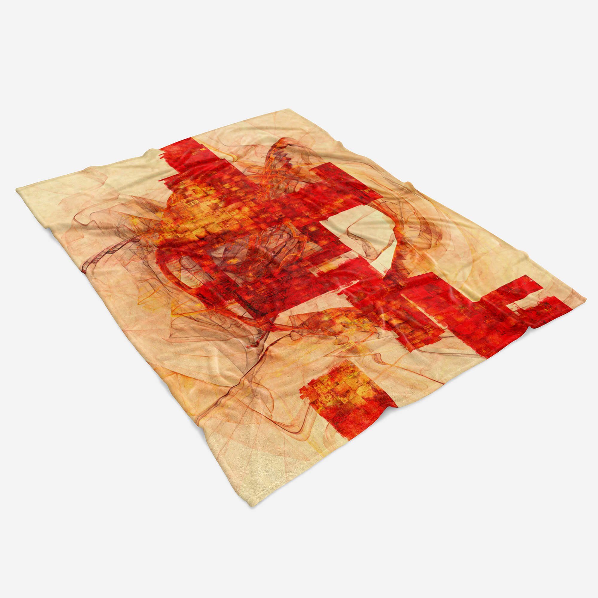 abstrakten Sinus Motiv, Handtuch Art mit Kuscheldecke Handtücher (1-St), Handtuch Baumwolle-Polyester-Mix Saunatuch Enigma Strandhandtuch