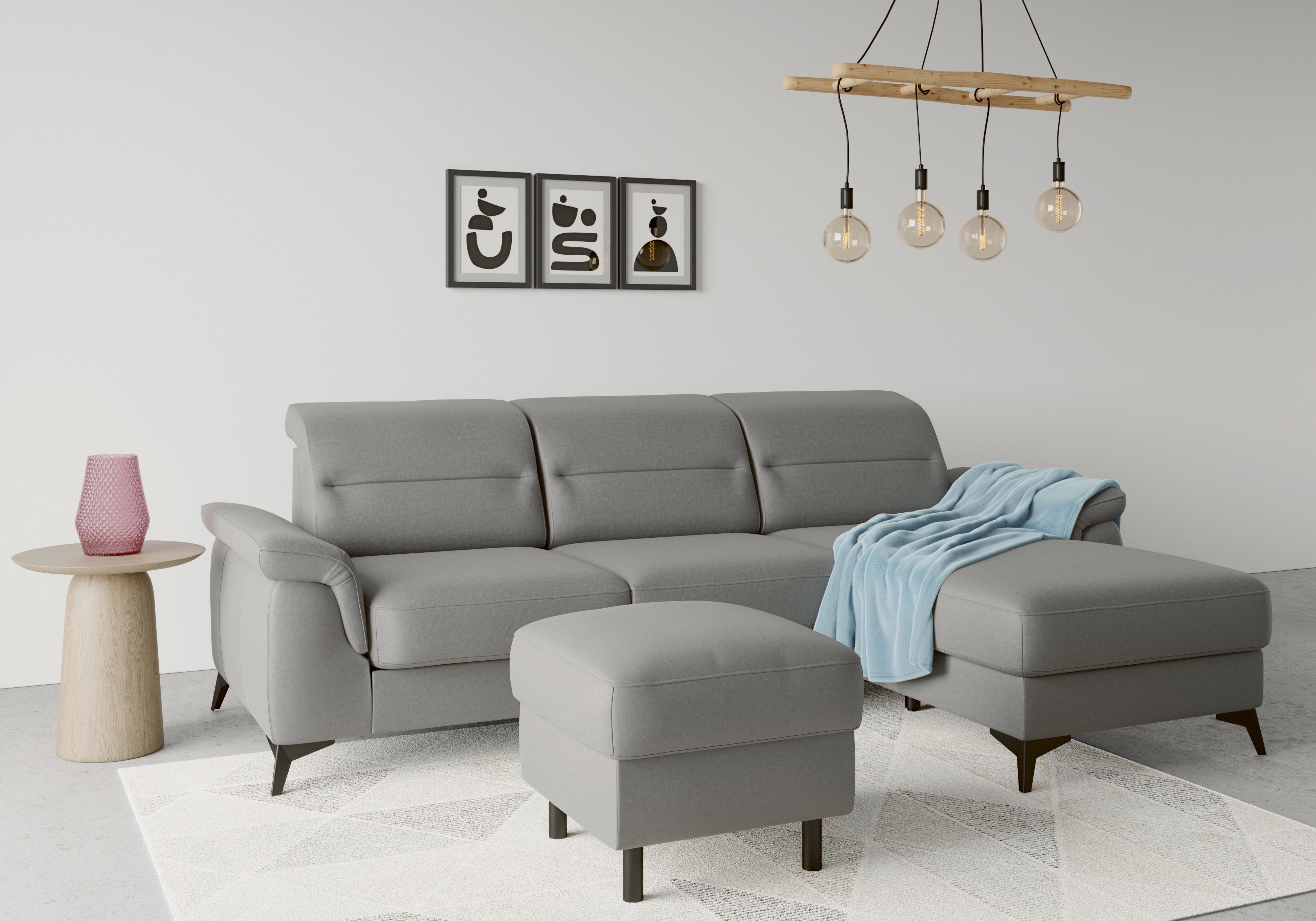 sit&more Ecksofa Sinatra, mit Recamiere, optional mit Kopfteilverstellung und Armteilfunktion | Ecksofas