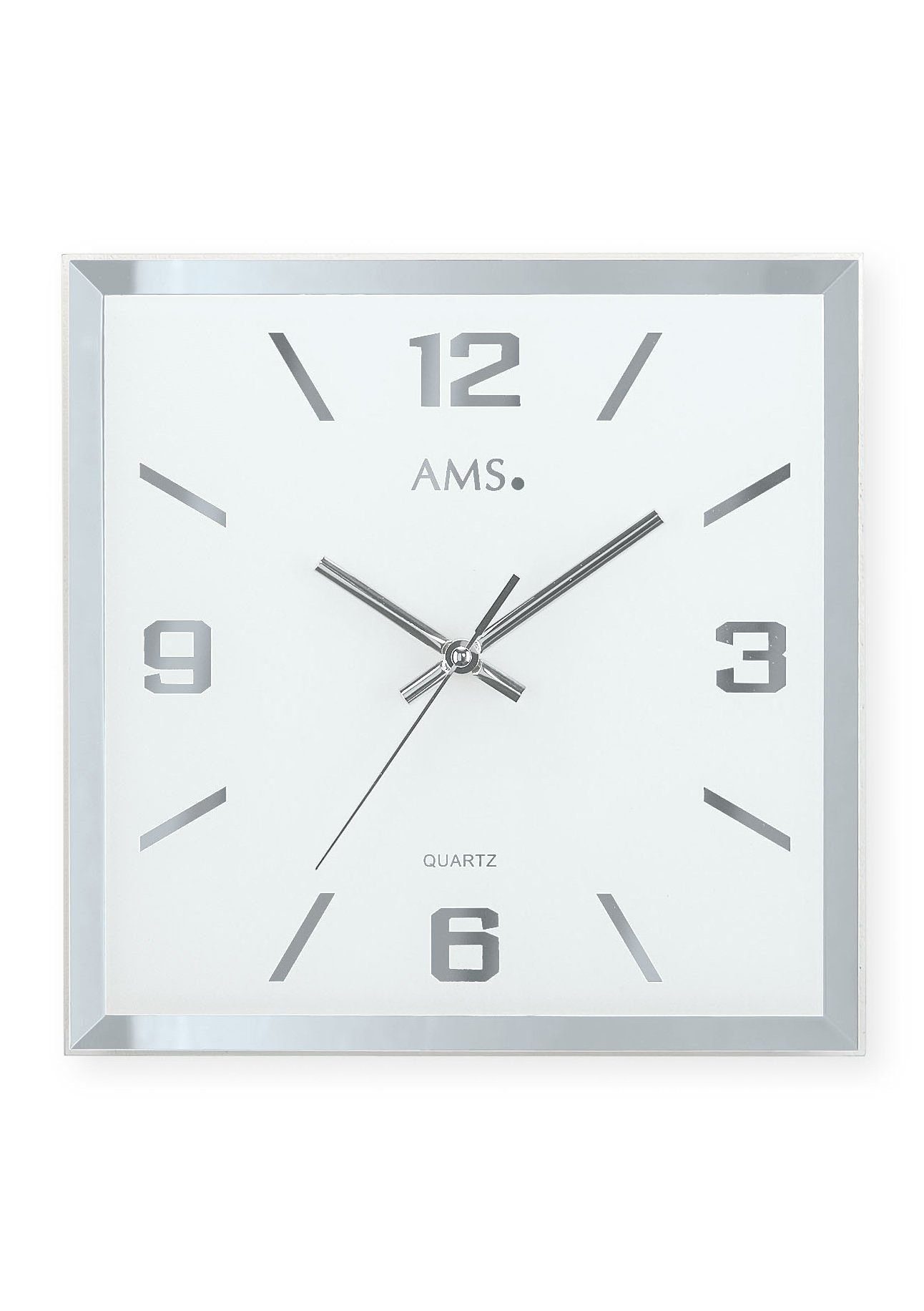 AMS Wanduhr W9324 (Quarzuhr,Glas,Wohnzimmer,Esszimmer,Küche,Arbeitszimmer,Büro, Flur)
