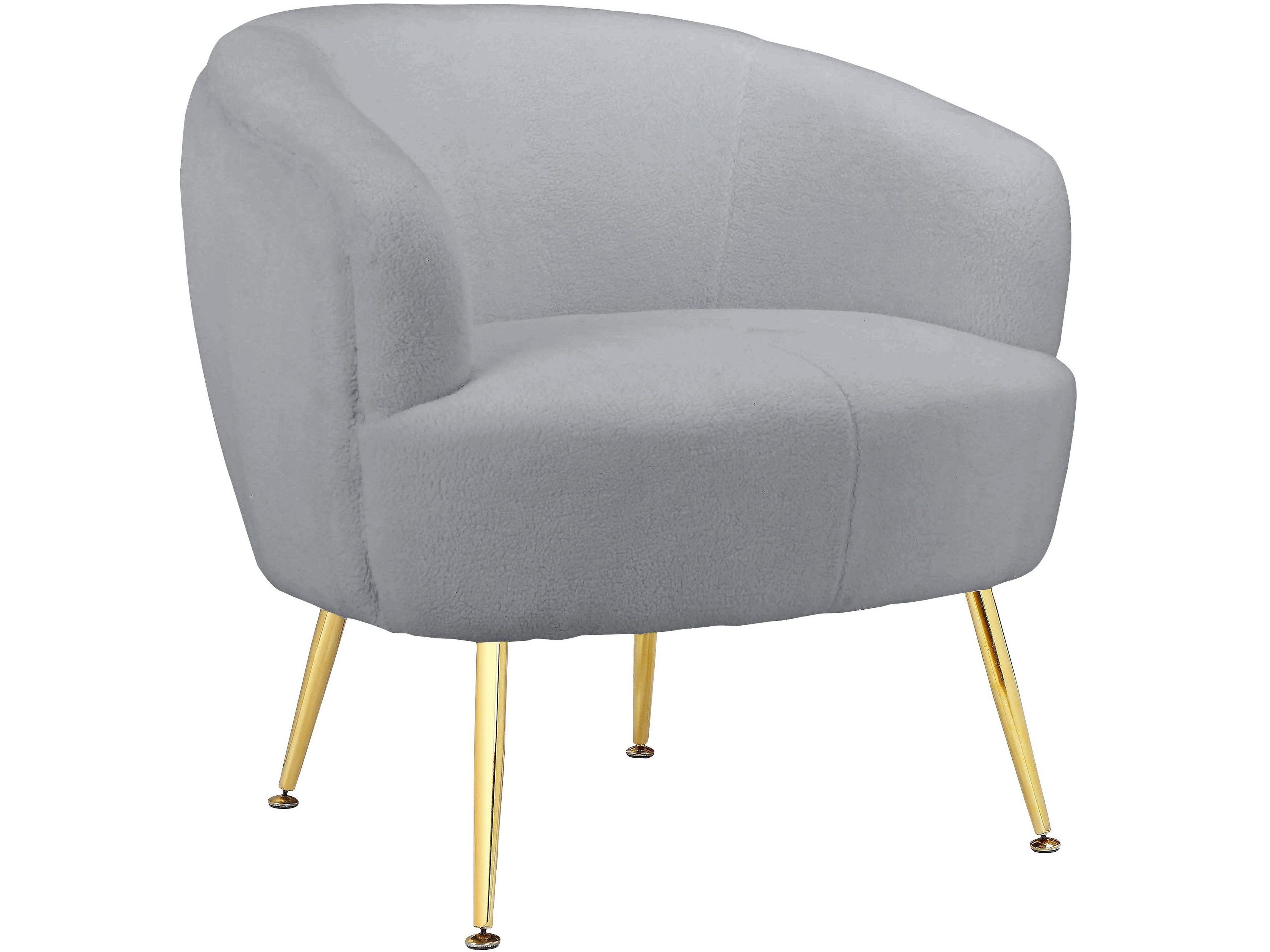 loft24 Loungesessel Scavo (1-St), Sessel mit Teddybärfell Akzentstuhl Fernsehsessel, Metallbeine