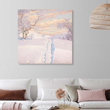 Posterlounge XXL-Wandbild Gustaf Edolf Fjæstad, Winterlandschaft mit Skispuren, Wohnzimmer Natürlichkeit Malerei