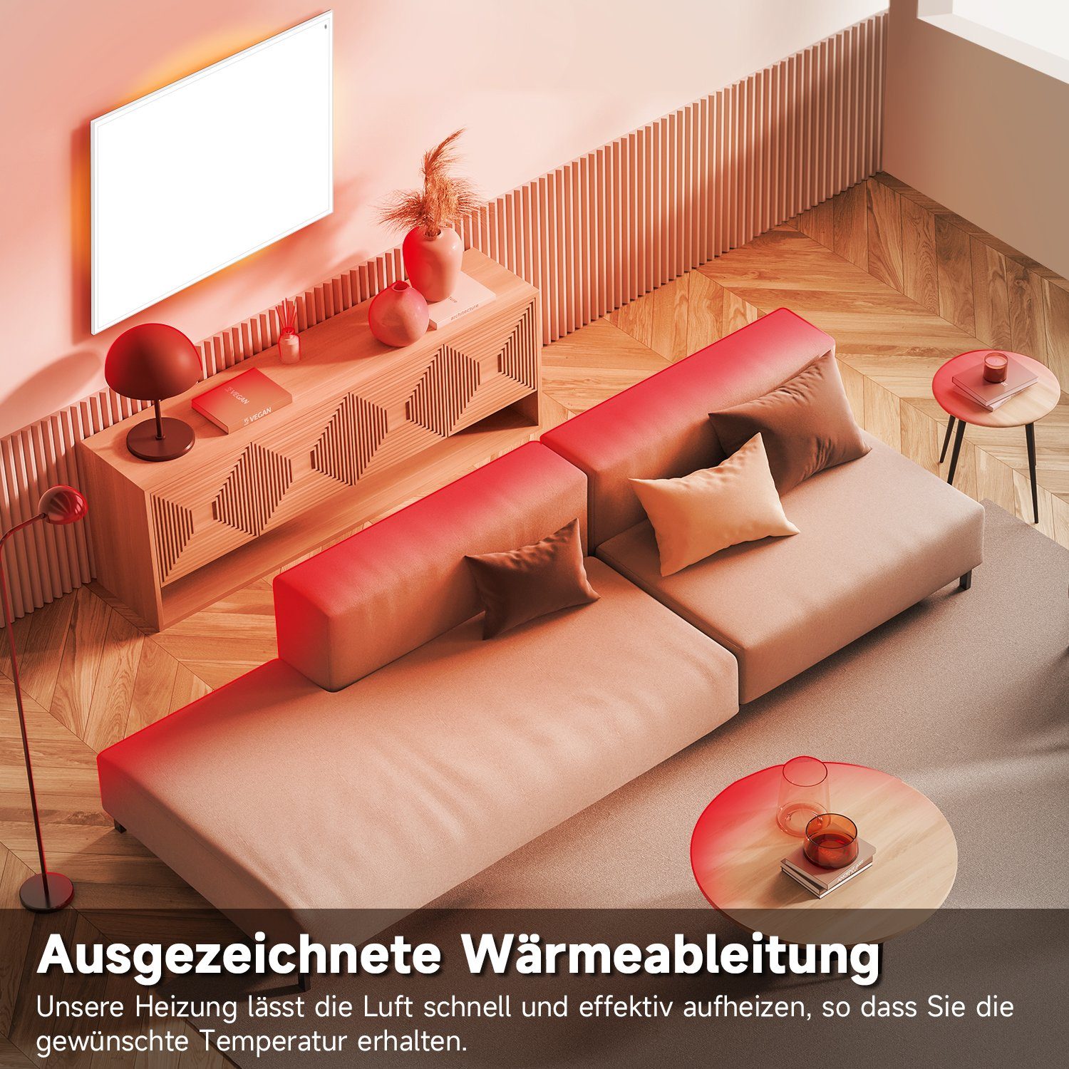 elektrisch Heizkörper 580W Wireless energiesparend Infrarotheizung SONNI Heizpaneel smart Infrarot Weiß Infrarotheizung home ohne/mit 905x605 Fernbedienung Wandheizung infrarotheizungen heizkörperthermostat