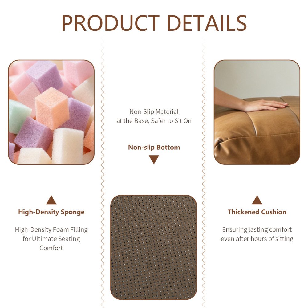 BBG Ottomane Loungesessel mit Hocker Braun, Bodensessel 1 Sitzer Sofa, Sessel Relaxsessel Fernsehsessel Lesesessel ohne Montage, ergonomisch gepolstert Flanell, kleiner Sessel