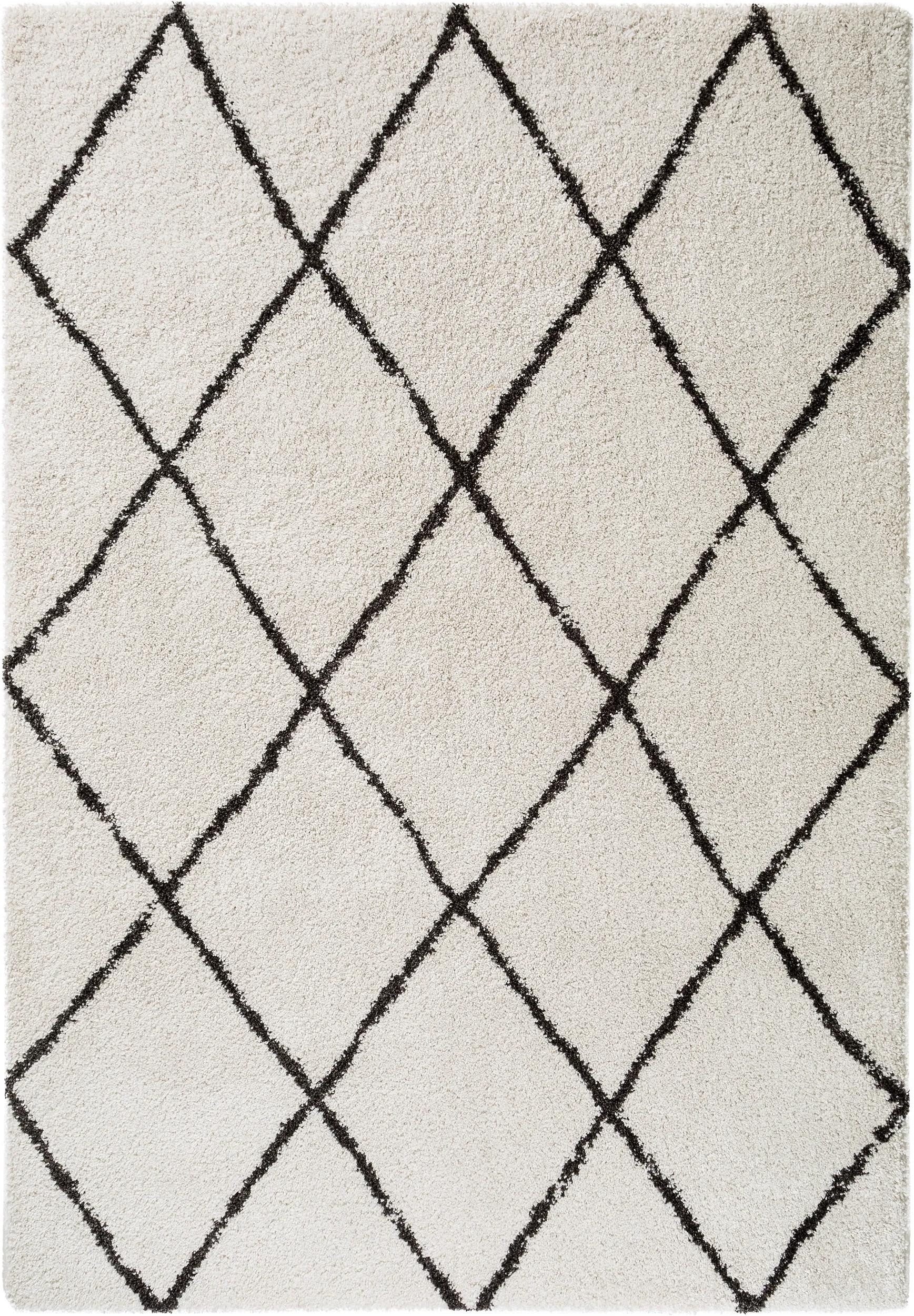 benuta Hochflor-Teppich Gobi, rechteckig, Höhe: 21 mm, Teppich Wohnzimmer, Schlafzimmer, Esszimmer, Flur, Kunstfaser, Cozy