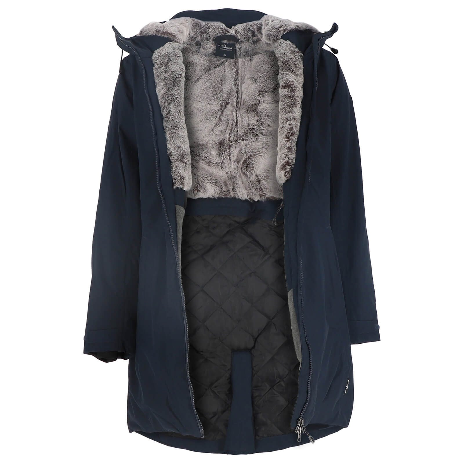 Blue Wave Funktionsjacke Nicola Damen Funktionsparka Nicola mit Fellimitat - wasserdicht & winddicht