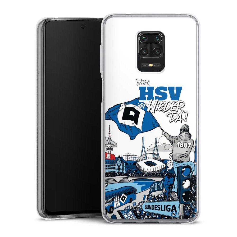 DeinDesign Handyhülle Hamburger SV Offizielles Lizenzprodukt Aufstieg, Xiaomi Redmi Note 9s Silikon Hülle Bumper Case Handy Schutzhülle