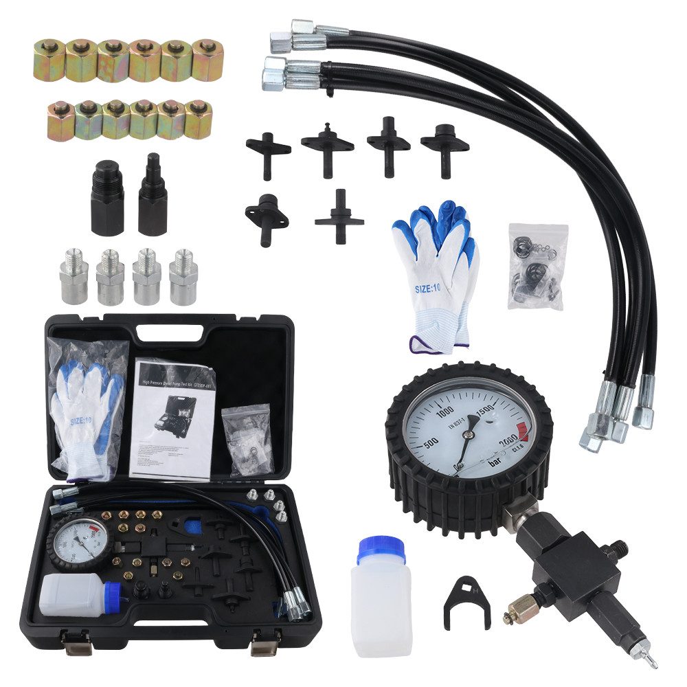 Hikity Montagewerkzeug Kompressionstester Motor-Kompressionstest für Diesel Motoren, (1-tlg), Injektor-Rohrverbindungsstücke – Muster