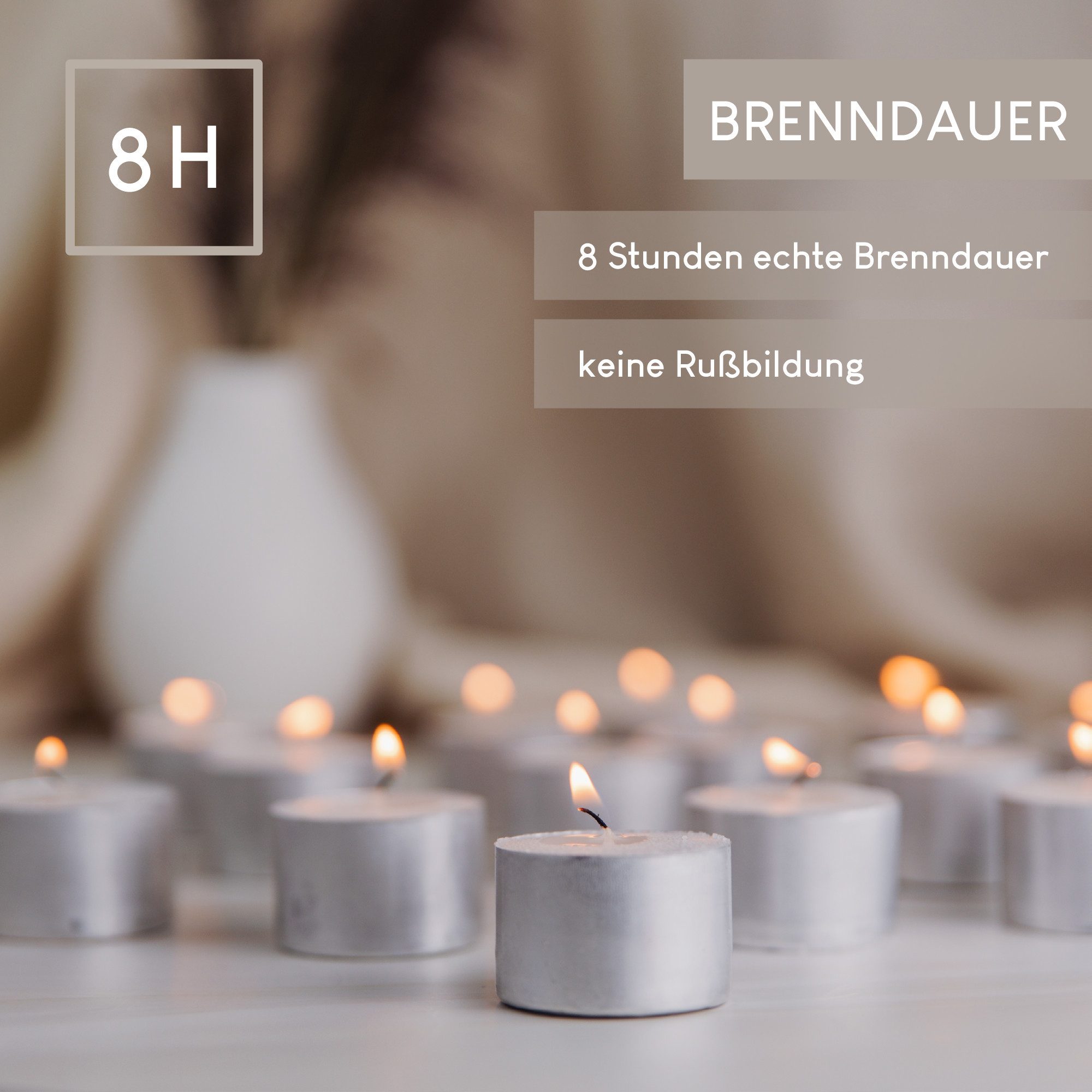 Candelo Teelicht 100 XXL Teelichter mit 8 Stunden langer Brenndauer-Großpac günstig online kaufen