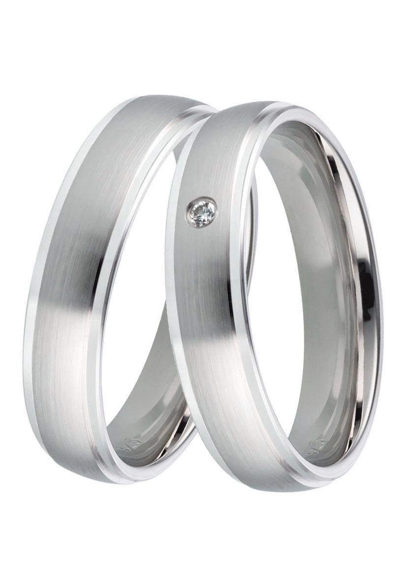 DOOSTI Trauring Schmuck Geschenk Silber 925 Trauring Ehering Partnerring LIEBE, Made in Germany, mit o. ohne Brillant