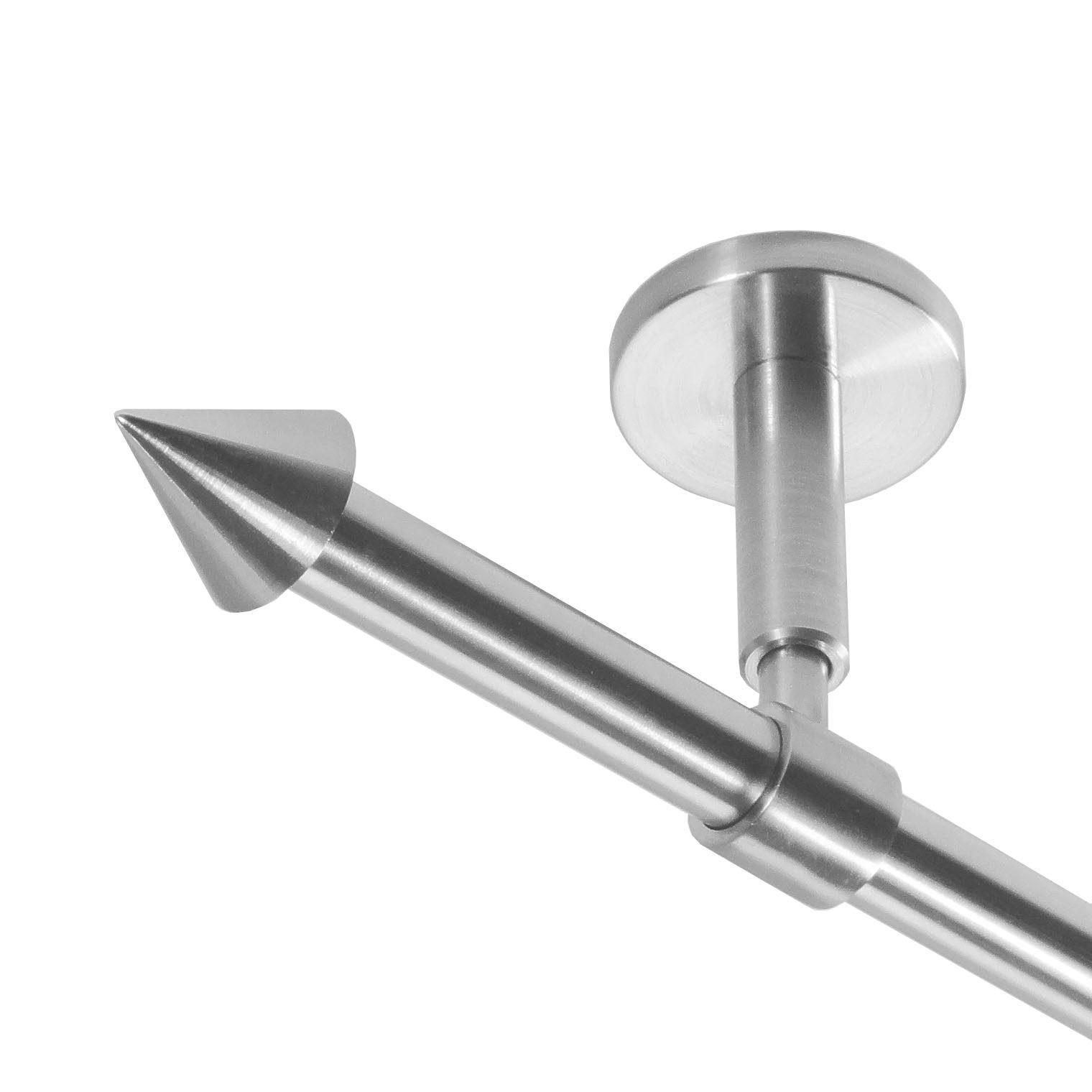 BASIT Gardinenstange Rohr Edelstahl 16 mm mit Deckenträgern 120 cm E29, Ø 1 günstig online kaufen