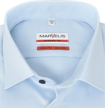 MARVELIS Businesshemd Businesshemd - Modern Fit - ELA - Einfarbig - Hellblau