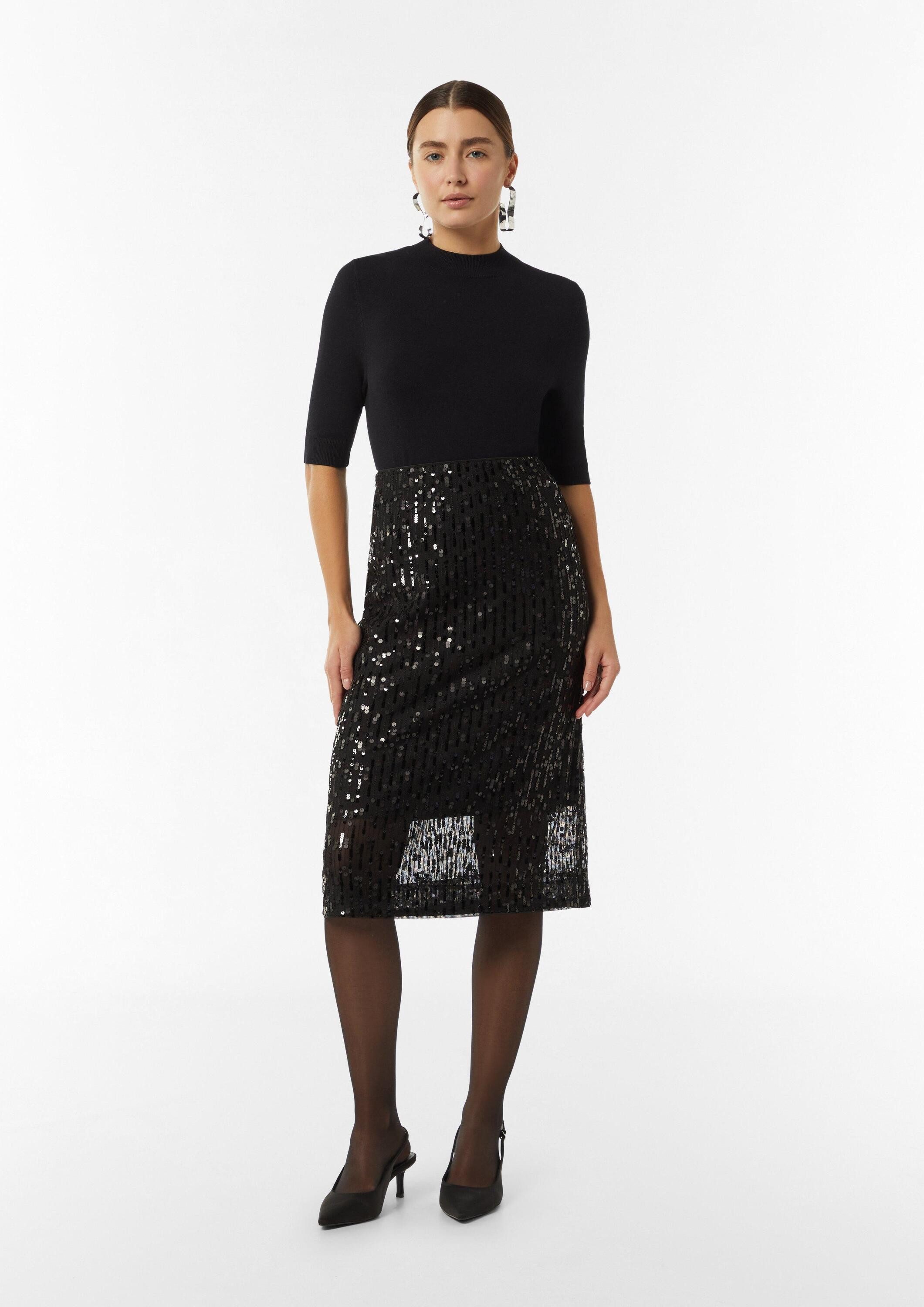 comma Midirock Rock Midi-Rock mit Pailletten günstig online kaufen